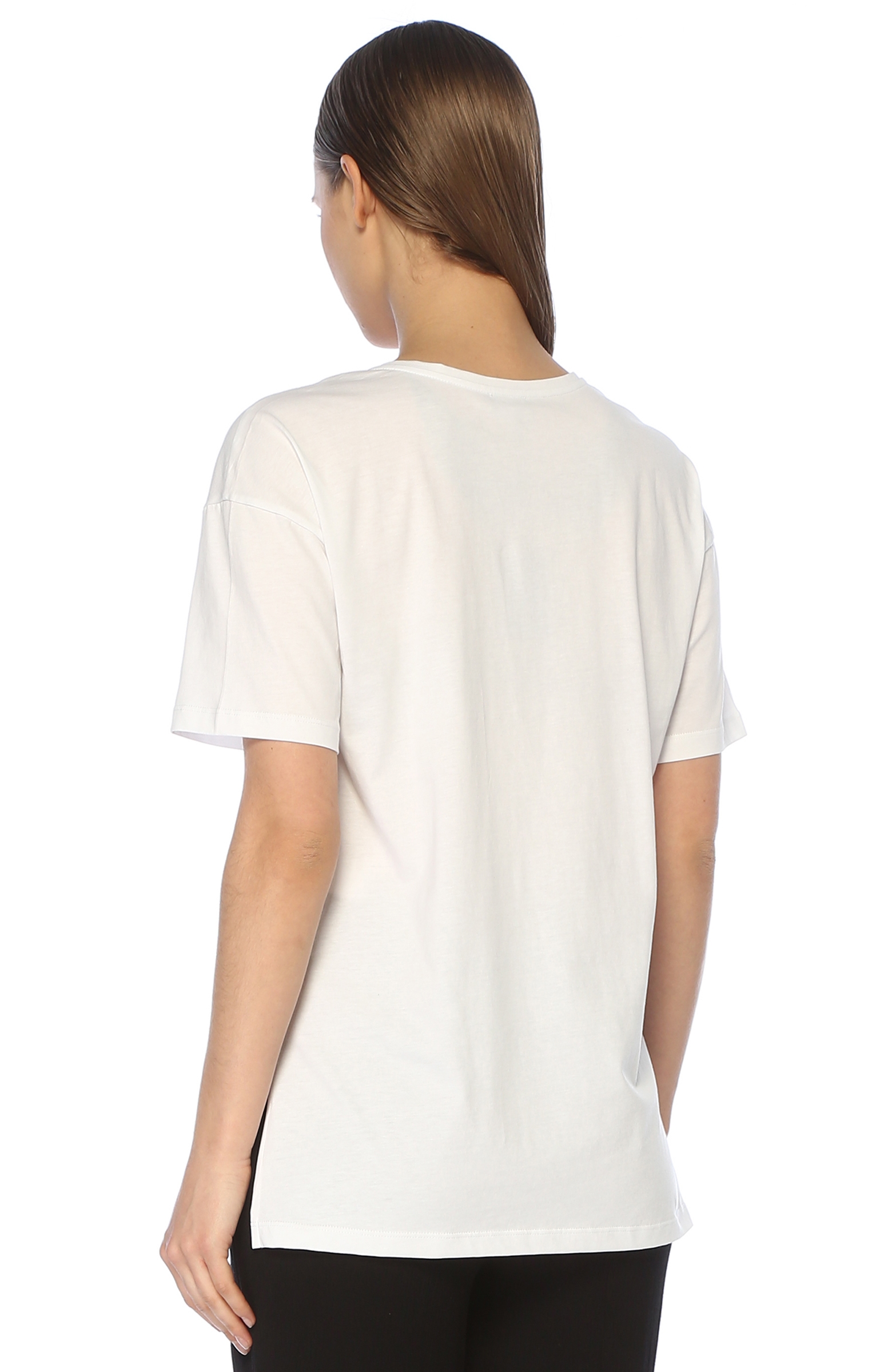 Beyaz V Yaka T-shirt