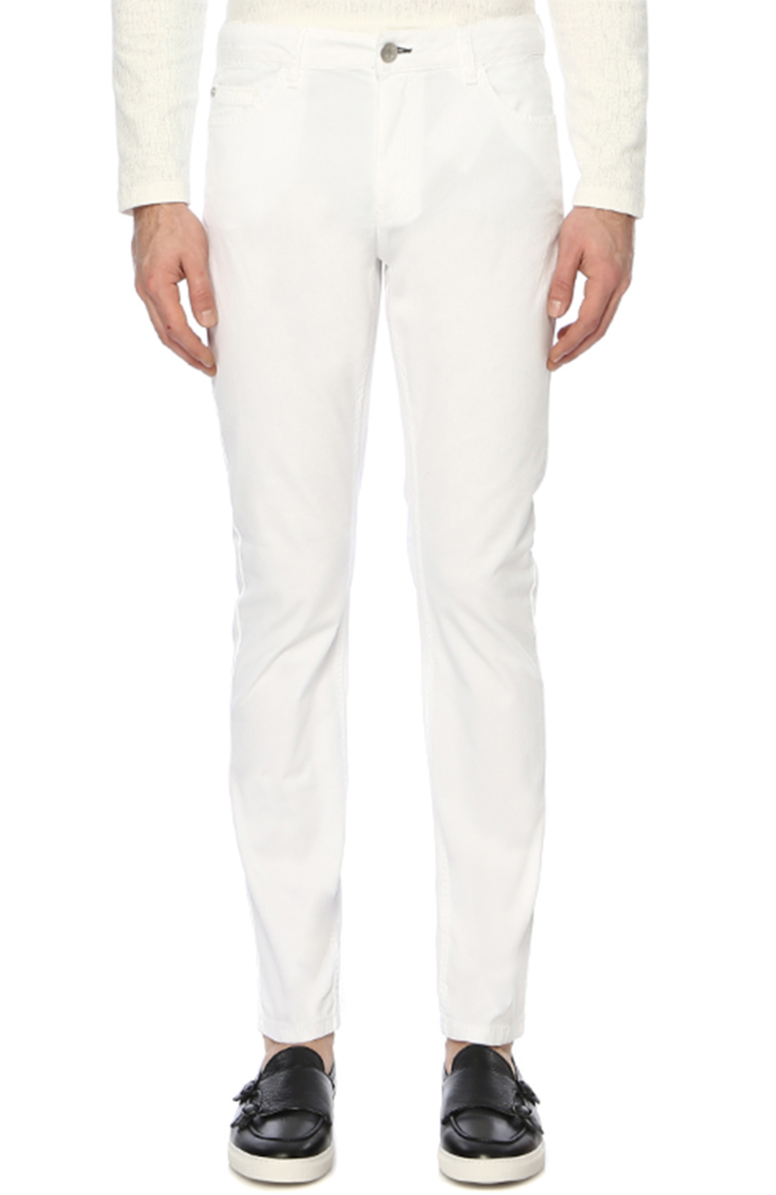 Slim Fit Beyaz Casual Pantolon