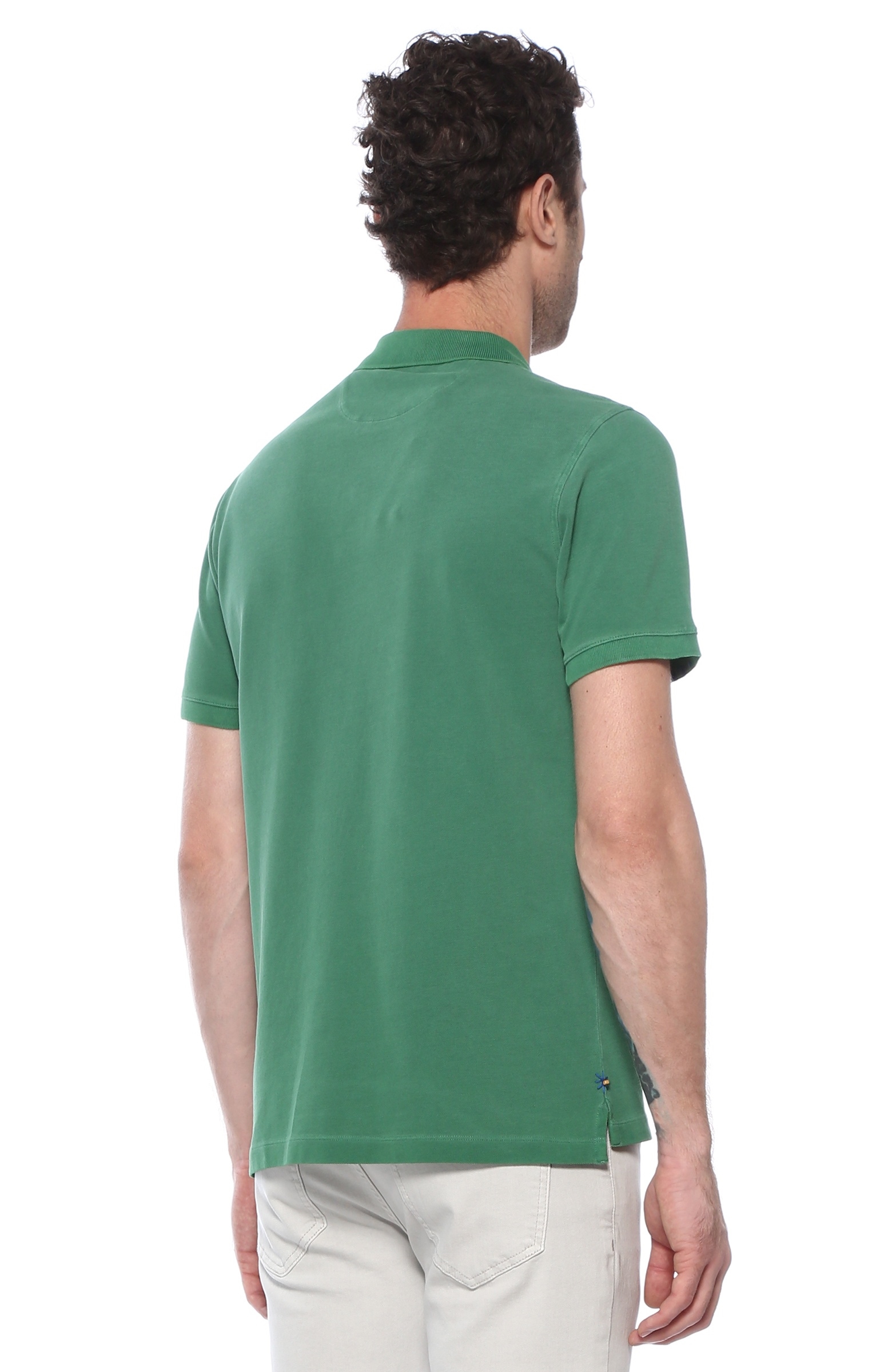 Slim Fit Yeşil Polo Yaka T-shirt