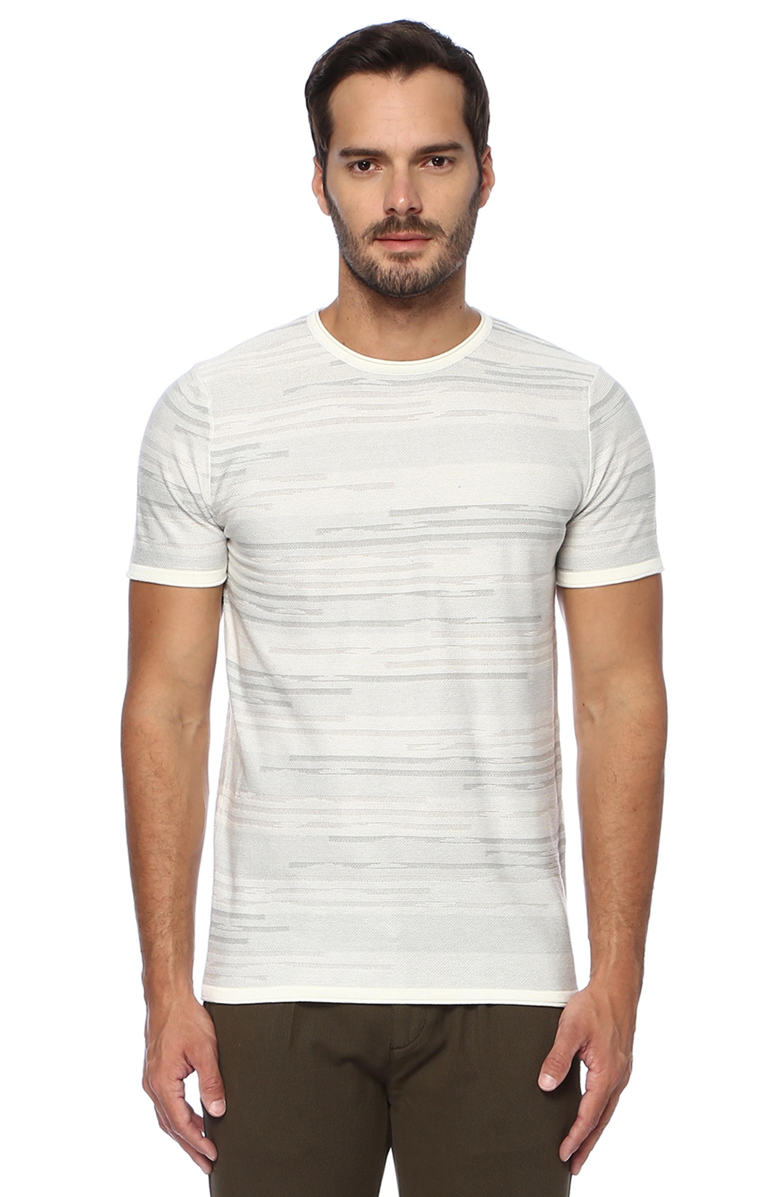 Beyaz Desenli T-shirt