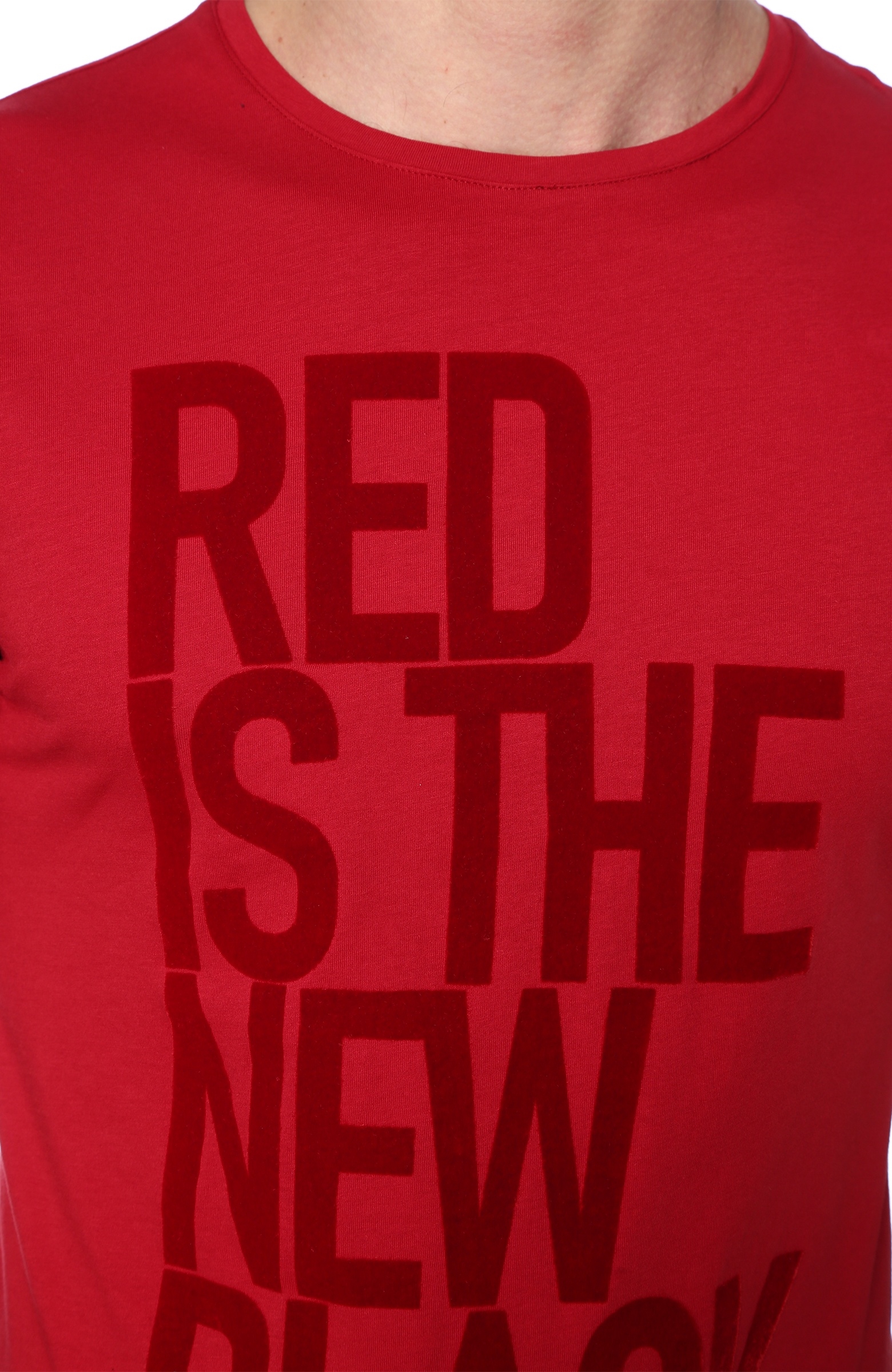 Slim Fit Kırmızı Baskılı T-shirt