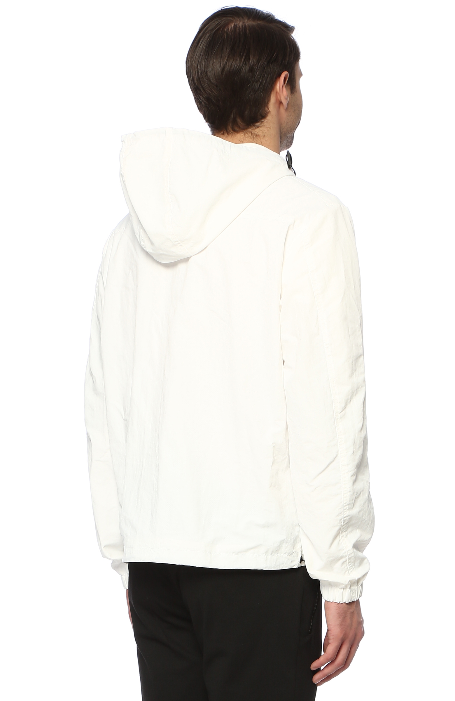 Slim Fit Beyaz Kapüşonlu Sweatshirt