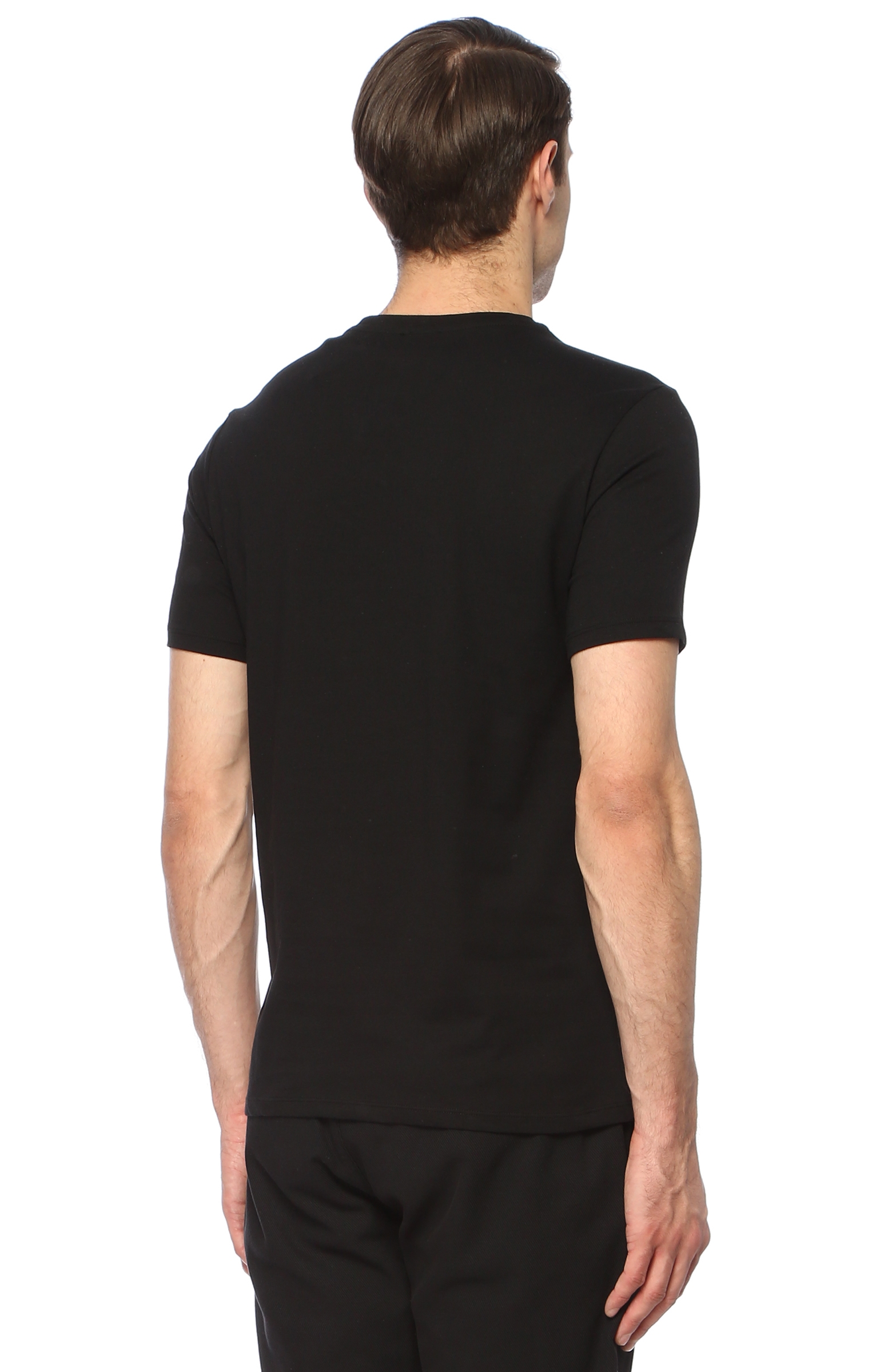 Slim Fit Siyah Baskılı T-shirt