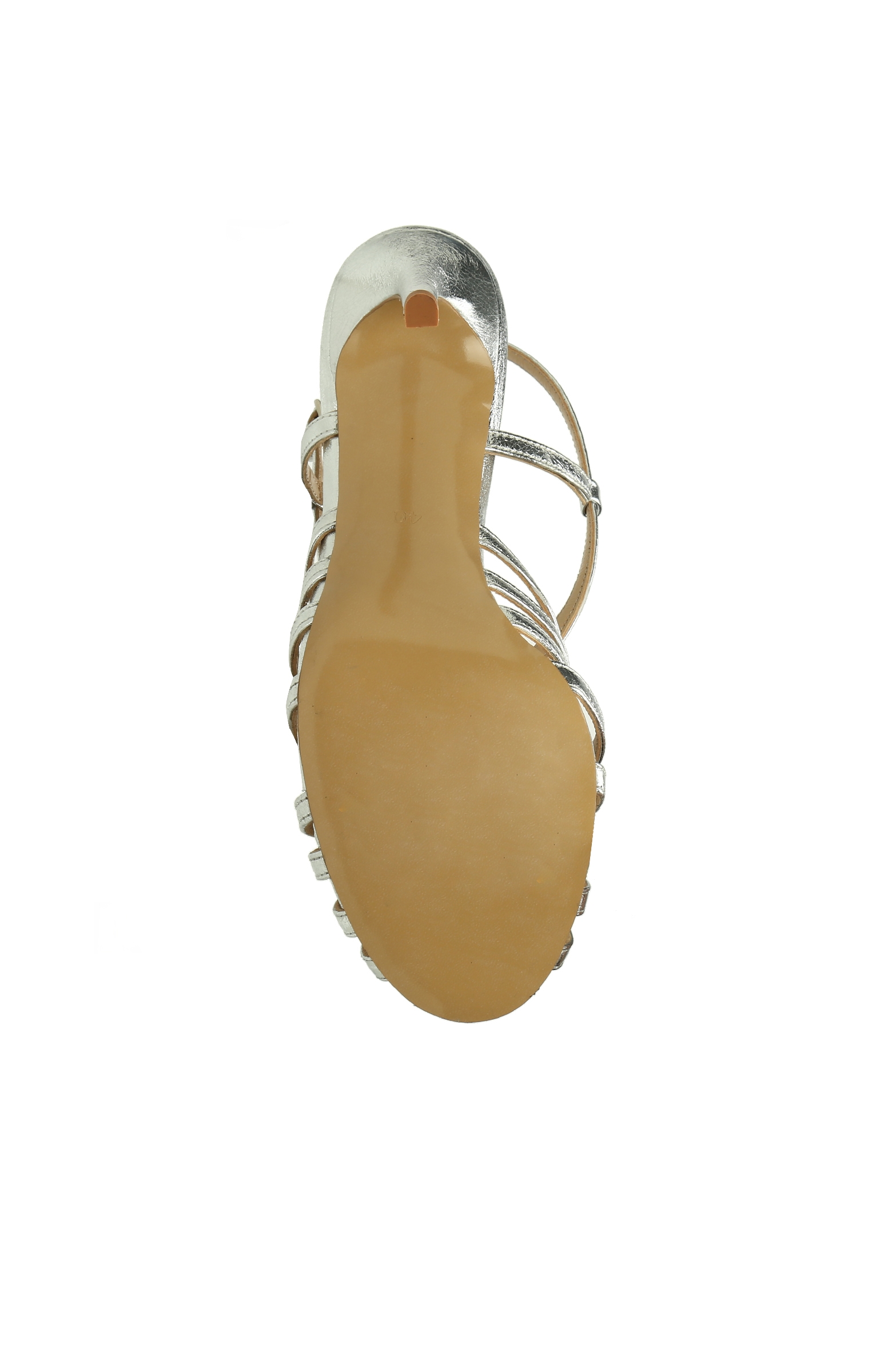 Silver Çapraz Bantlı Topuklu Kadın Ayakkabı