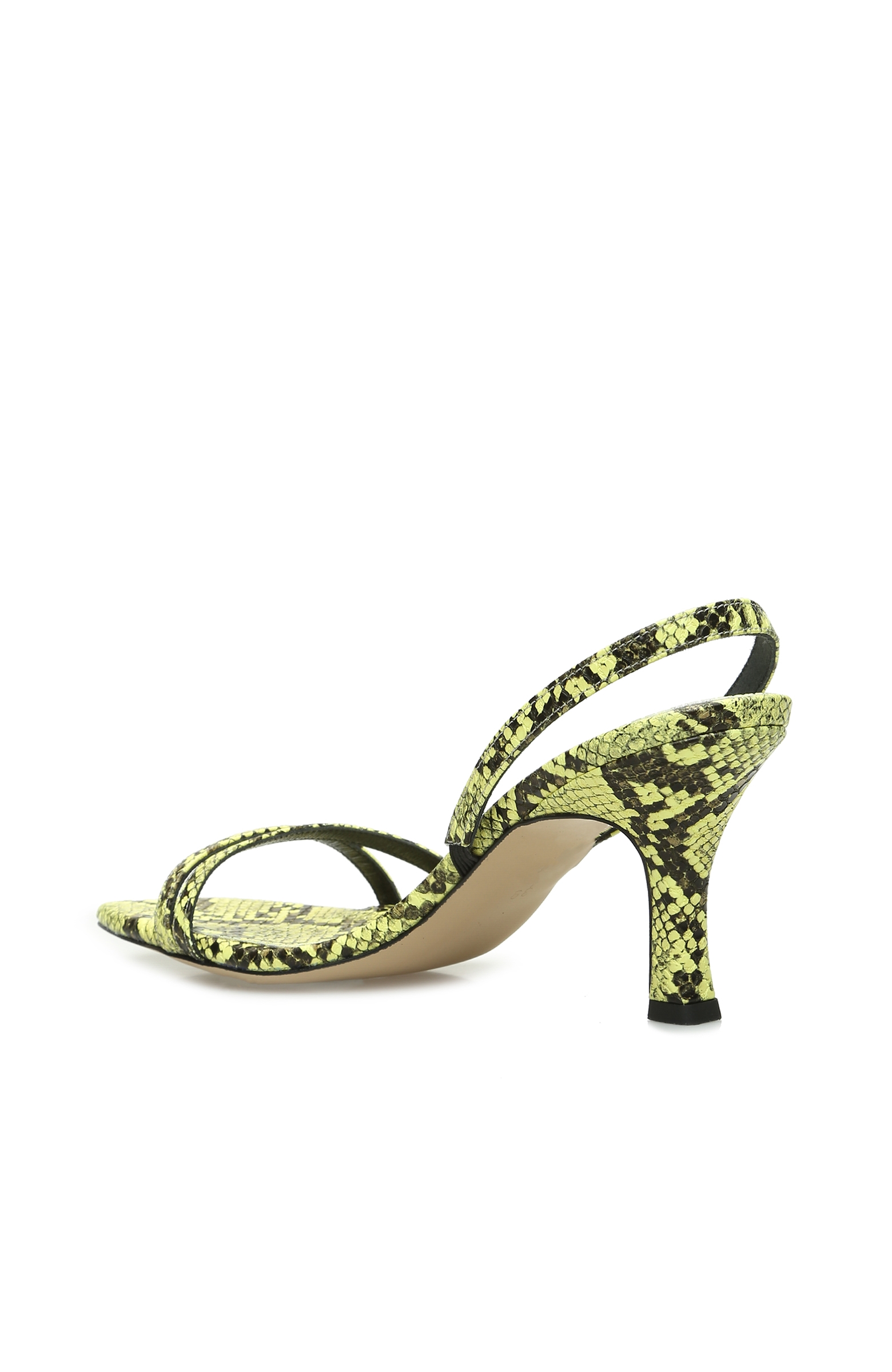 Yeşil Yılan Derisi Desenli Kadın Sandalet
