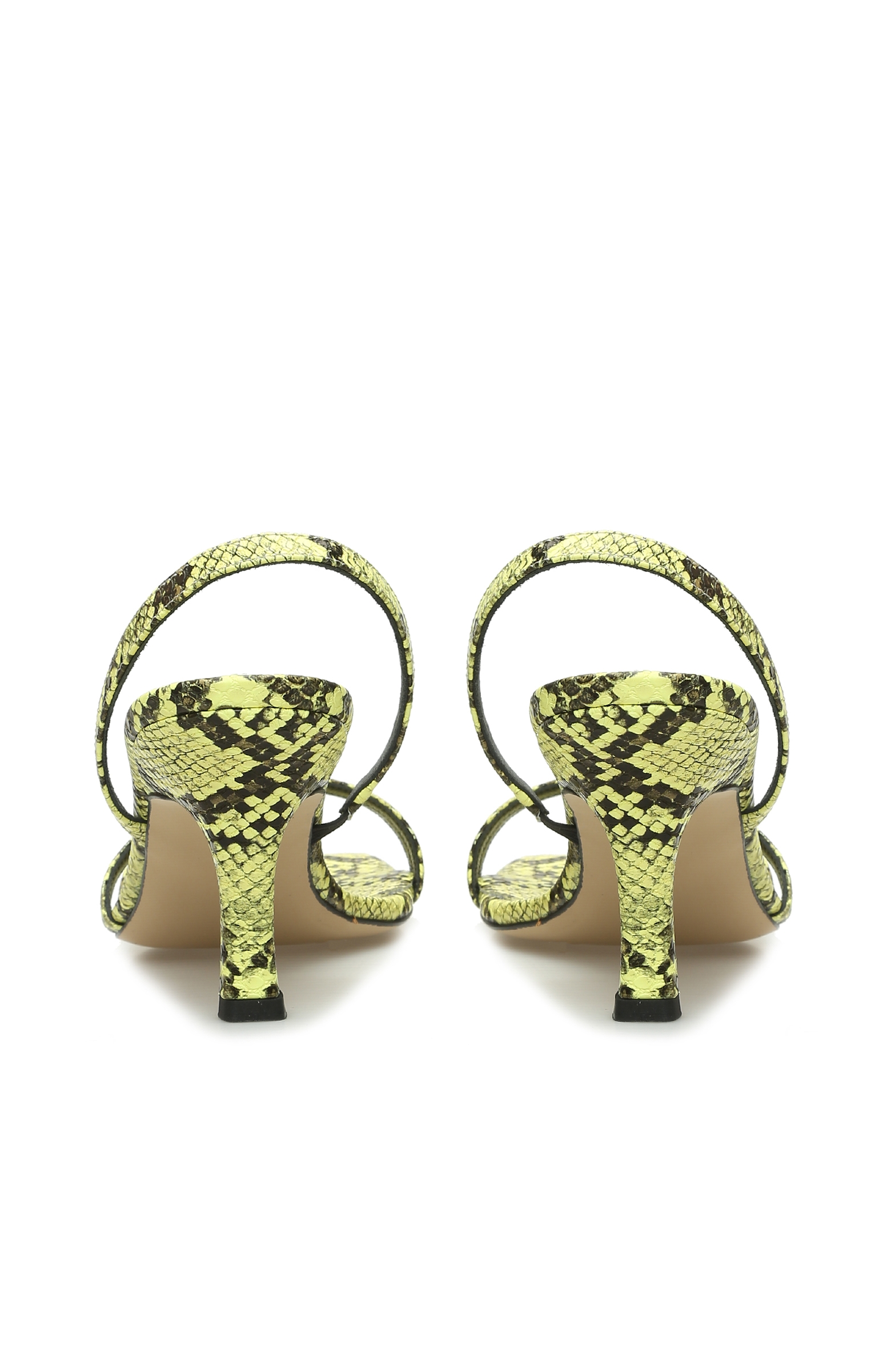 Yeşil Yılan Derisi Desenli Kadın Sandalet