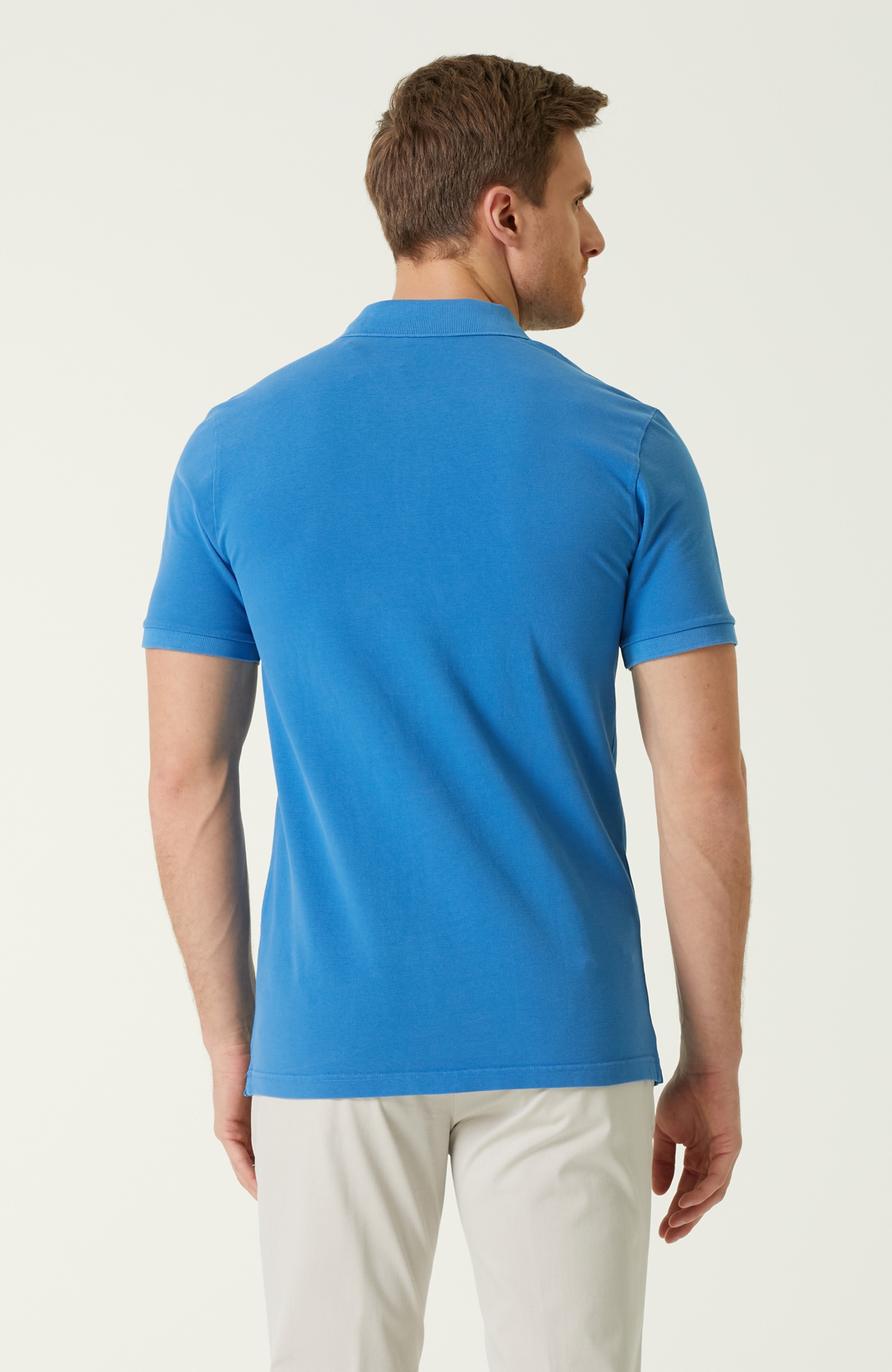 Slim Fit Mavi Polo Yaka T-shirt