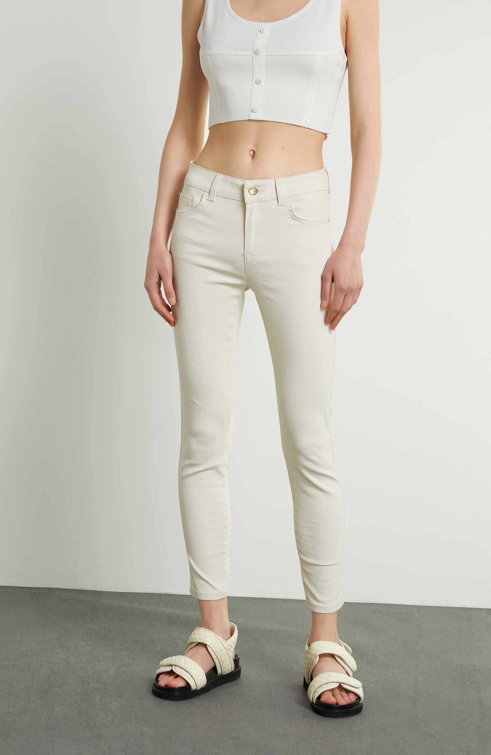 Slim Fit Beyaz Jean Pantolon