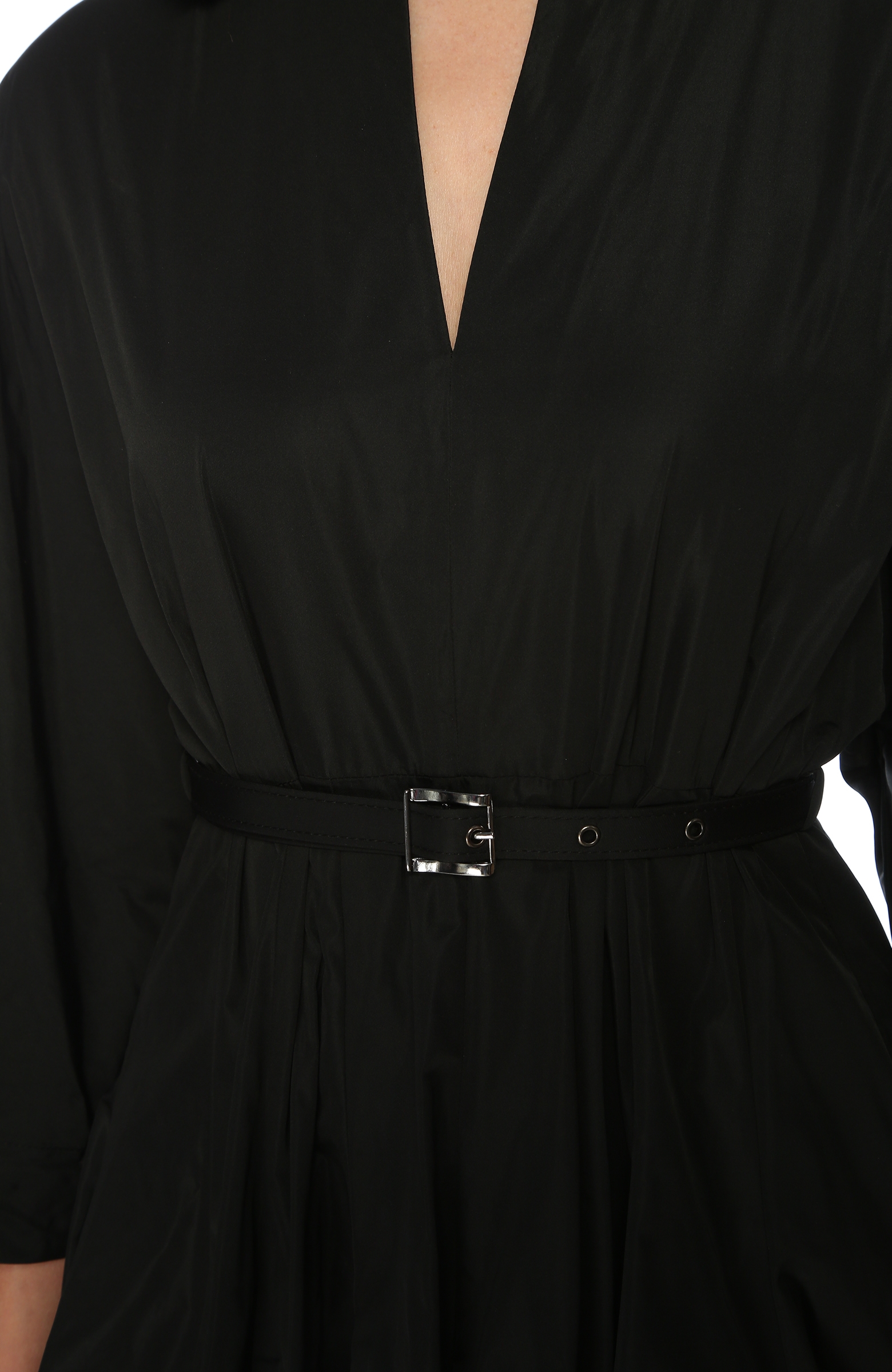 Siyah V Yaka Mini Elbise