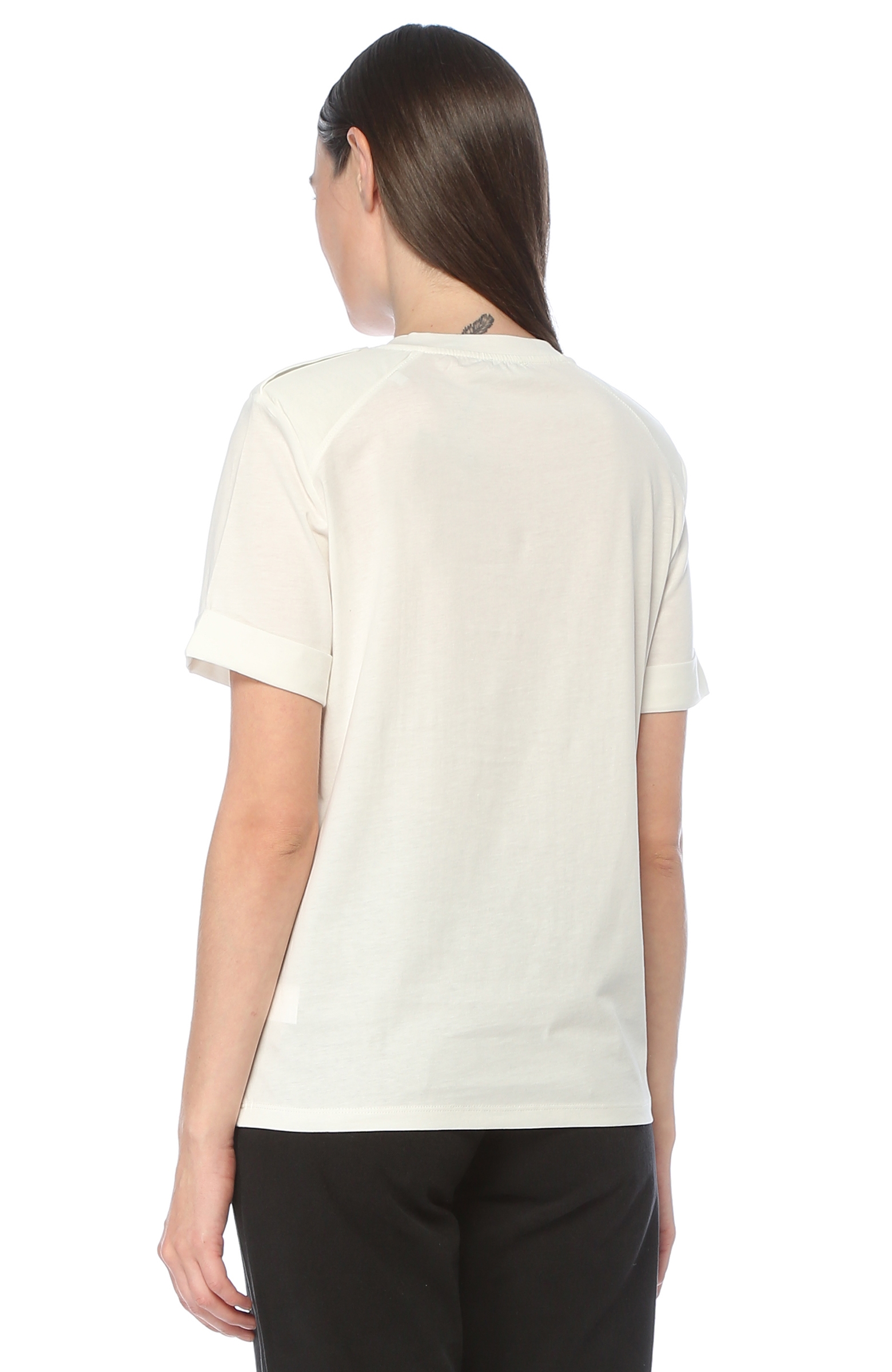 Beyaz Reglan Kollu T-shirt