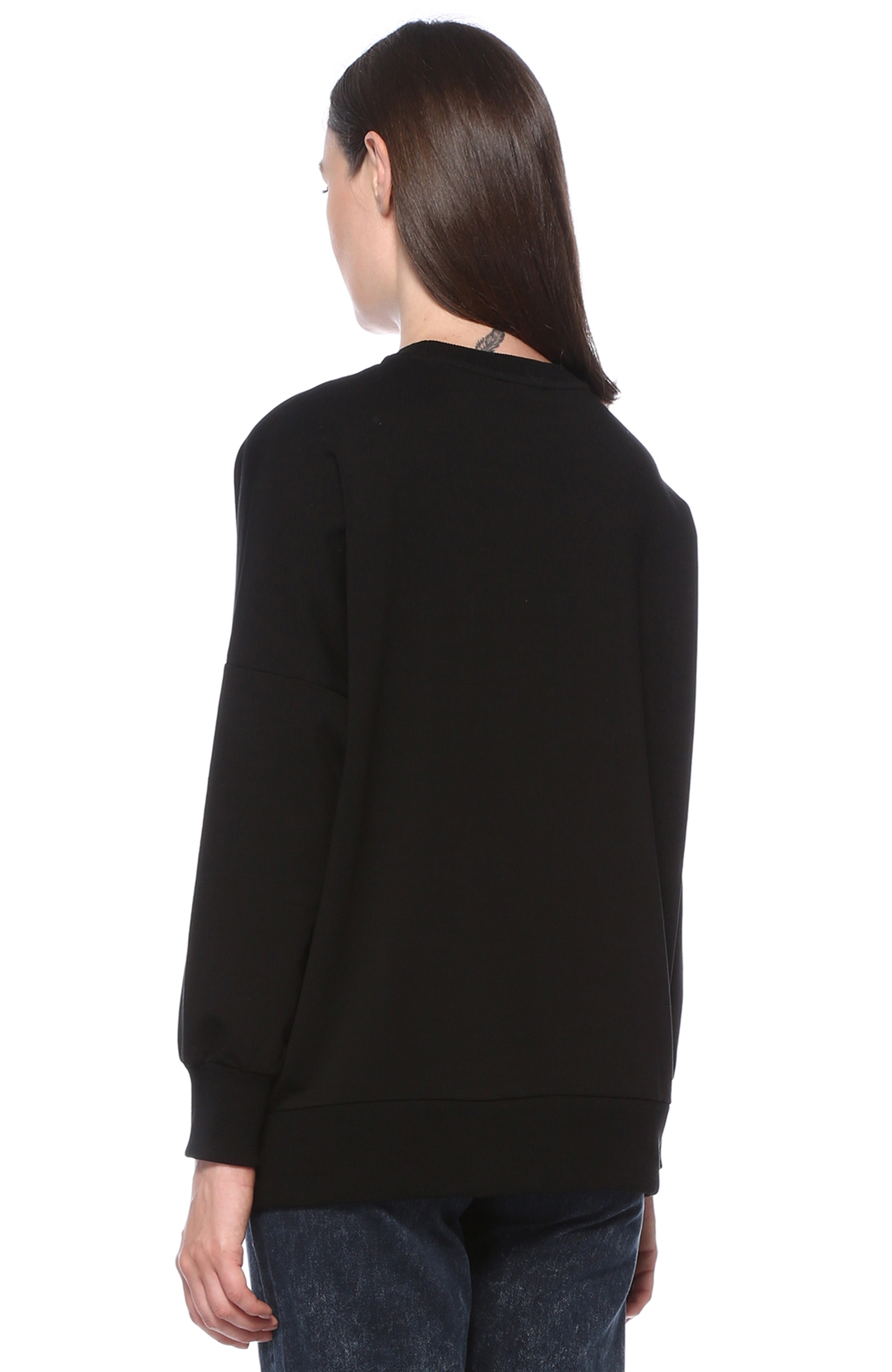 Siyah Cep Detaylı Sweatshirt