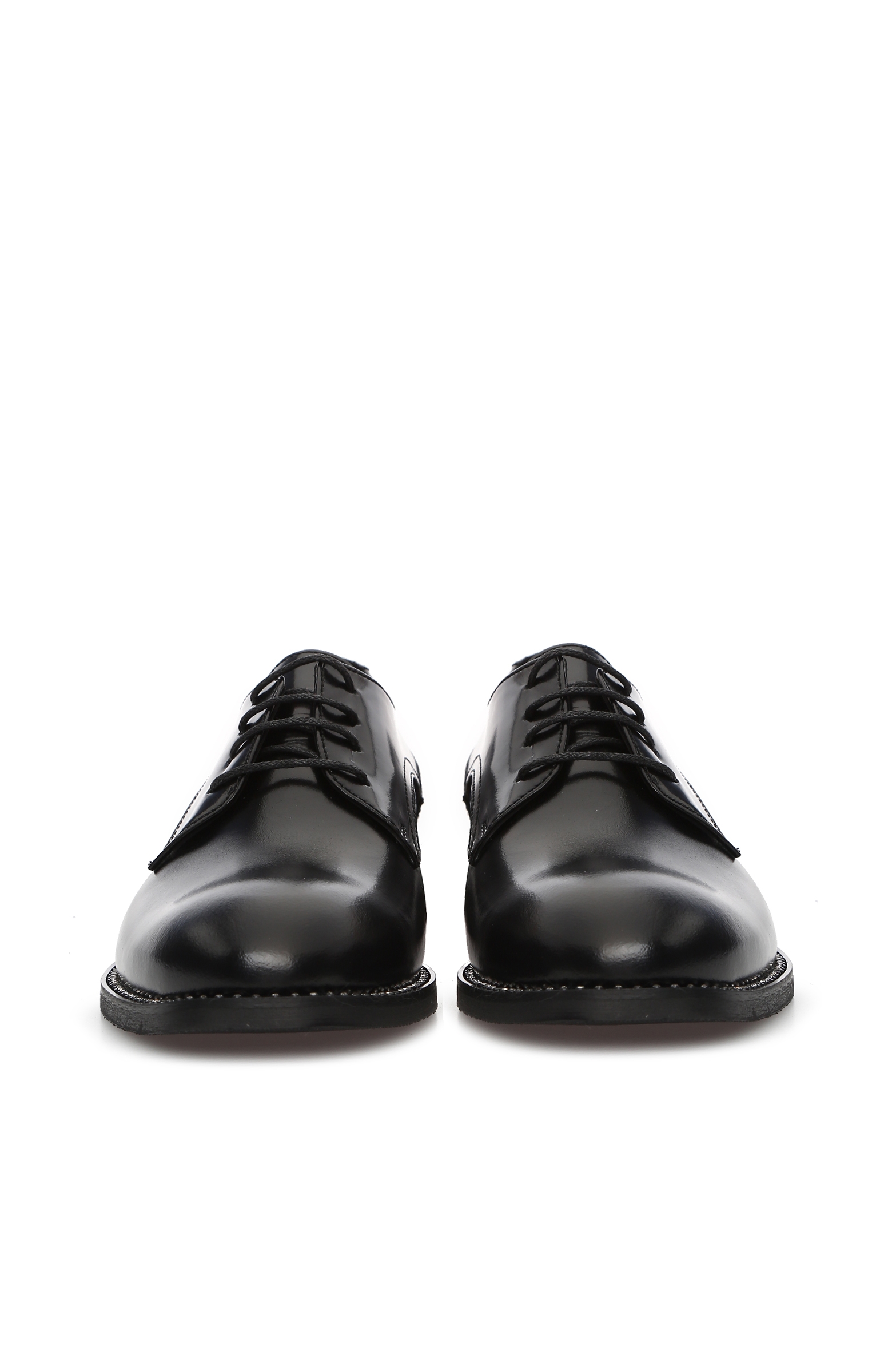 Siyah Taş İşlemeli Kadın Deri Ayakkabı