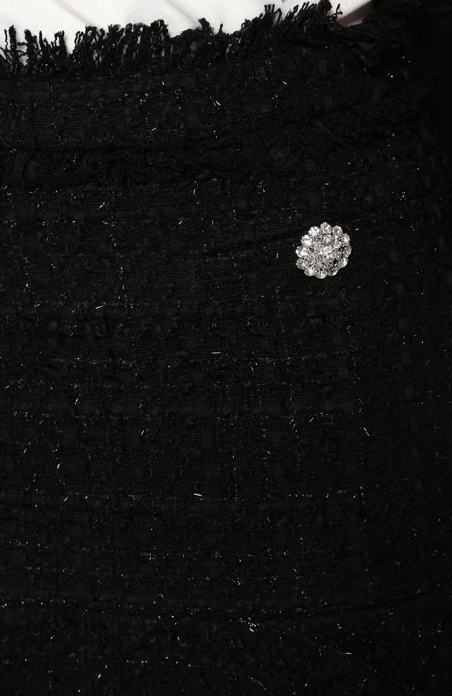 Siyah Volanlı Mini Tweed Etek