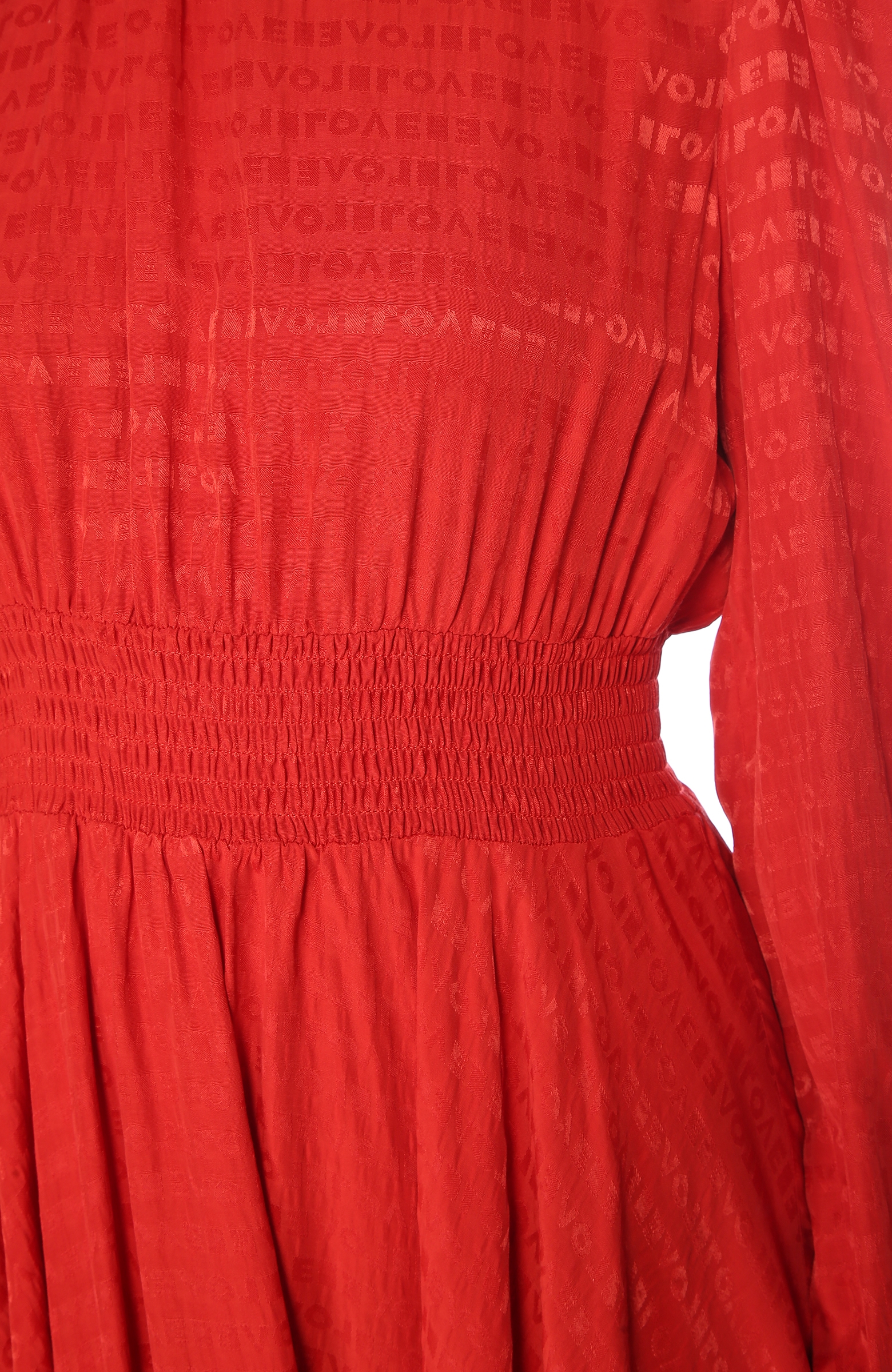 Kırmızı Yazı Jakarlı Mini Elbise