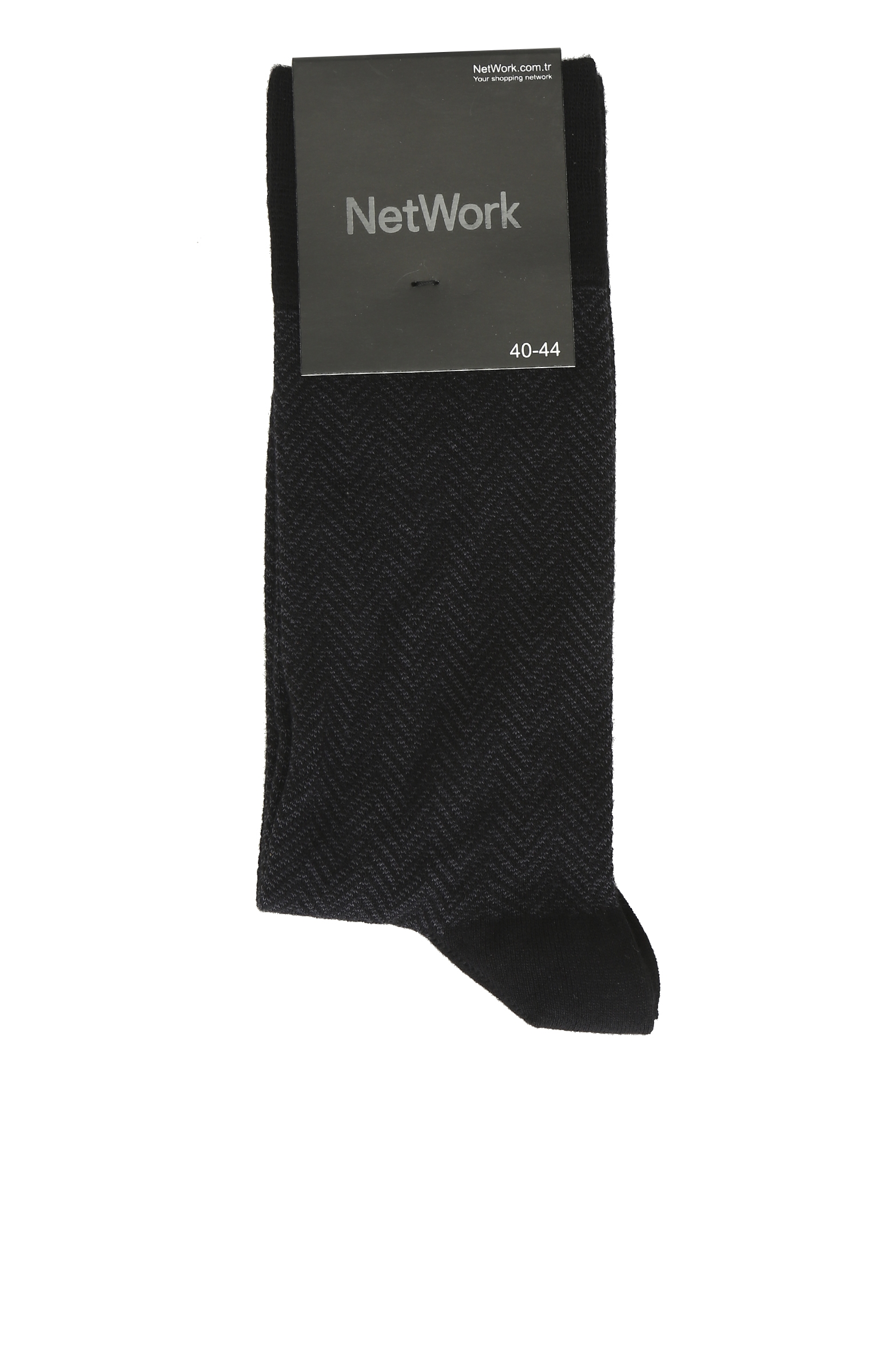 Siyah Zikzak Desenli Erkek Çorap