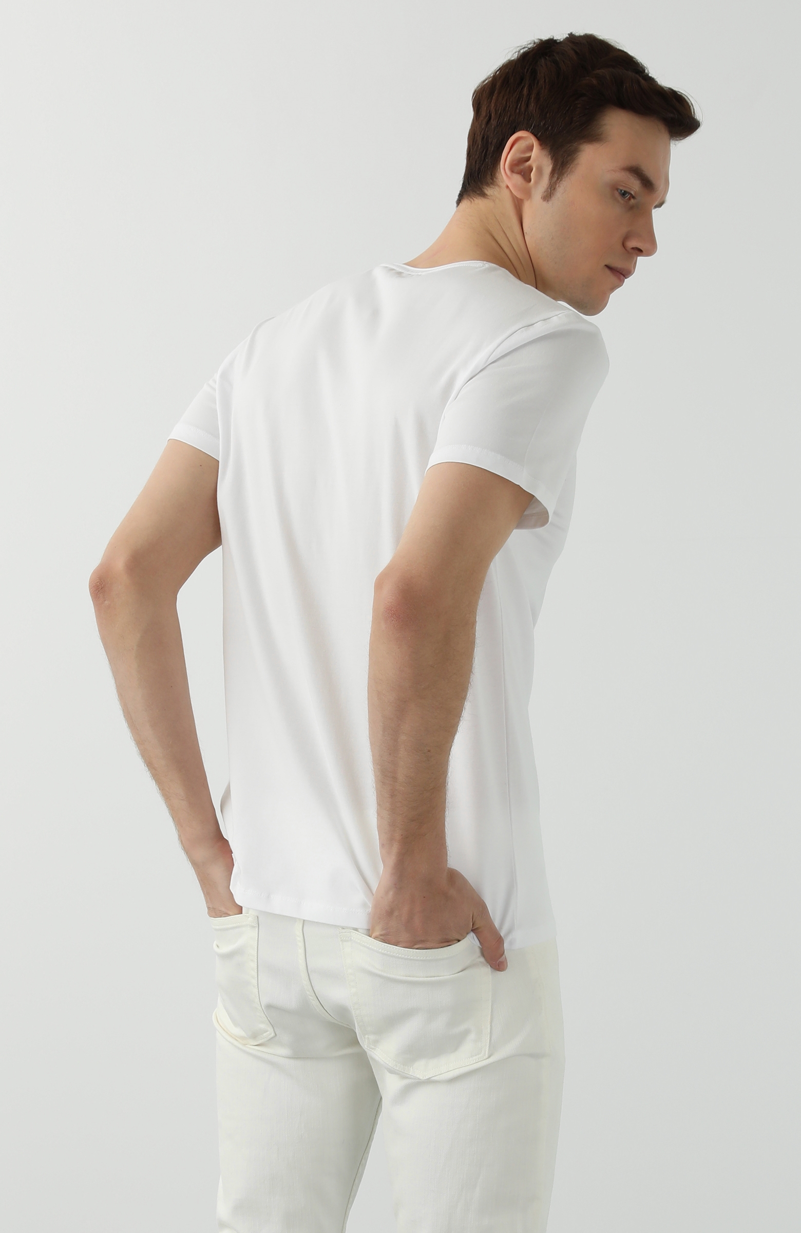 Slim Fit Beyaz T-shirt