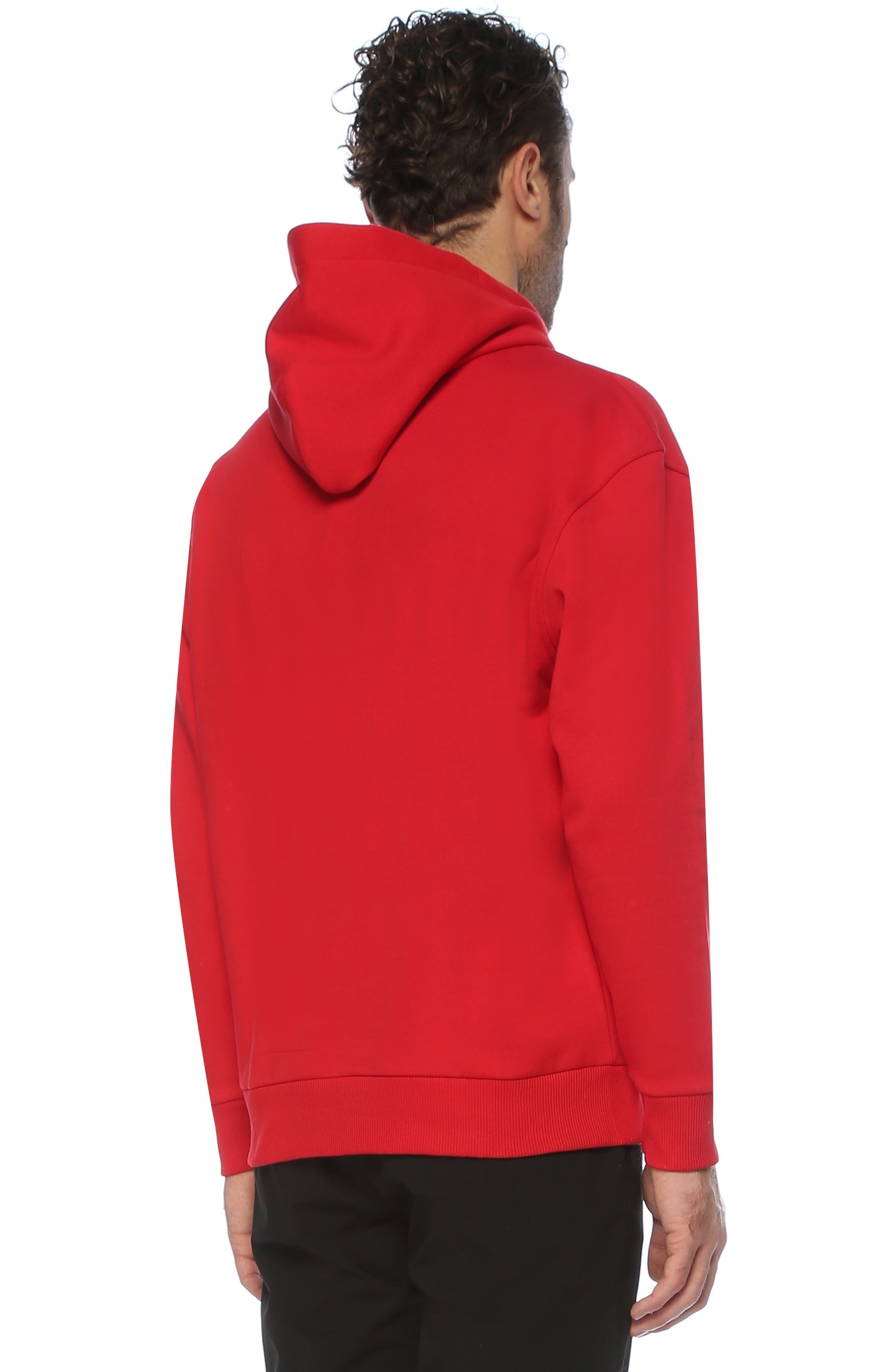 Slim Fit Kırmızı Yazı Baskılı Sweatshirt