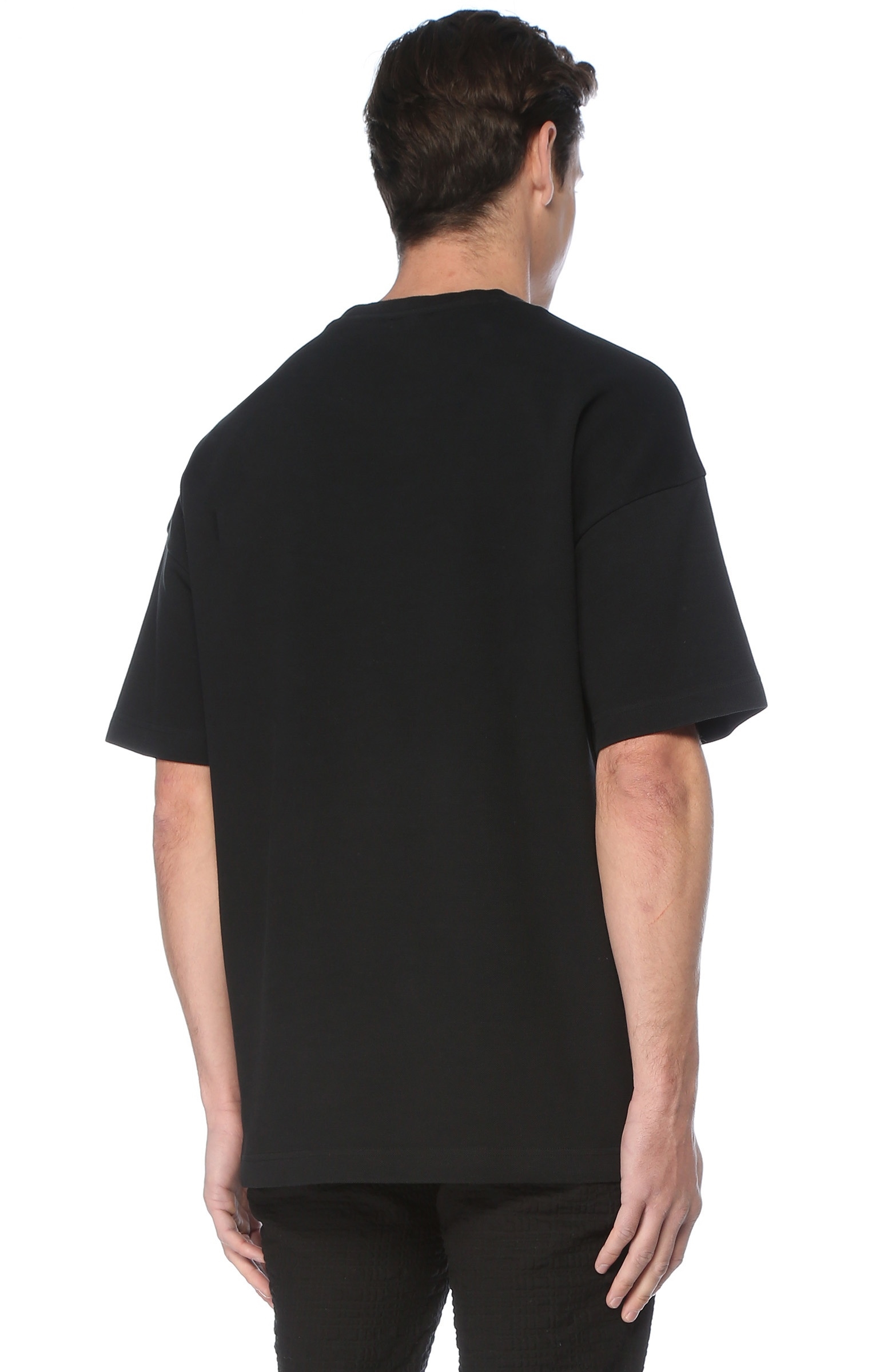 BJK x NetWork Siyah Kontrast Logolu T-shirt