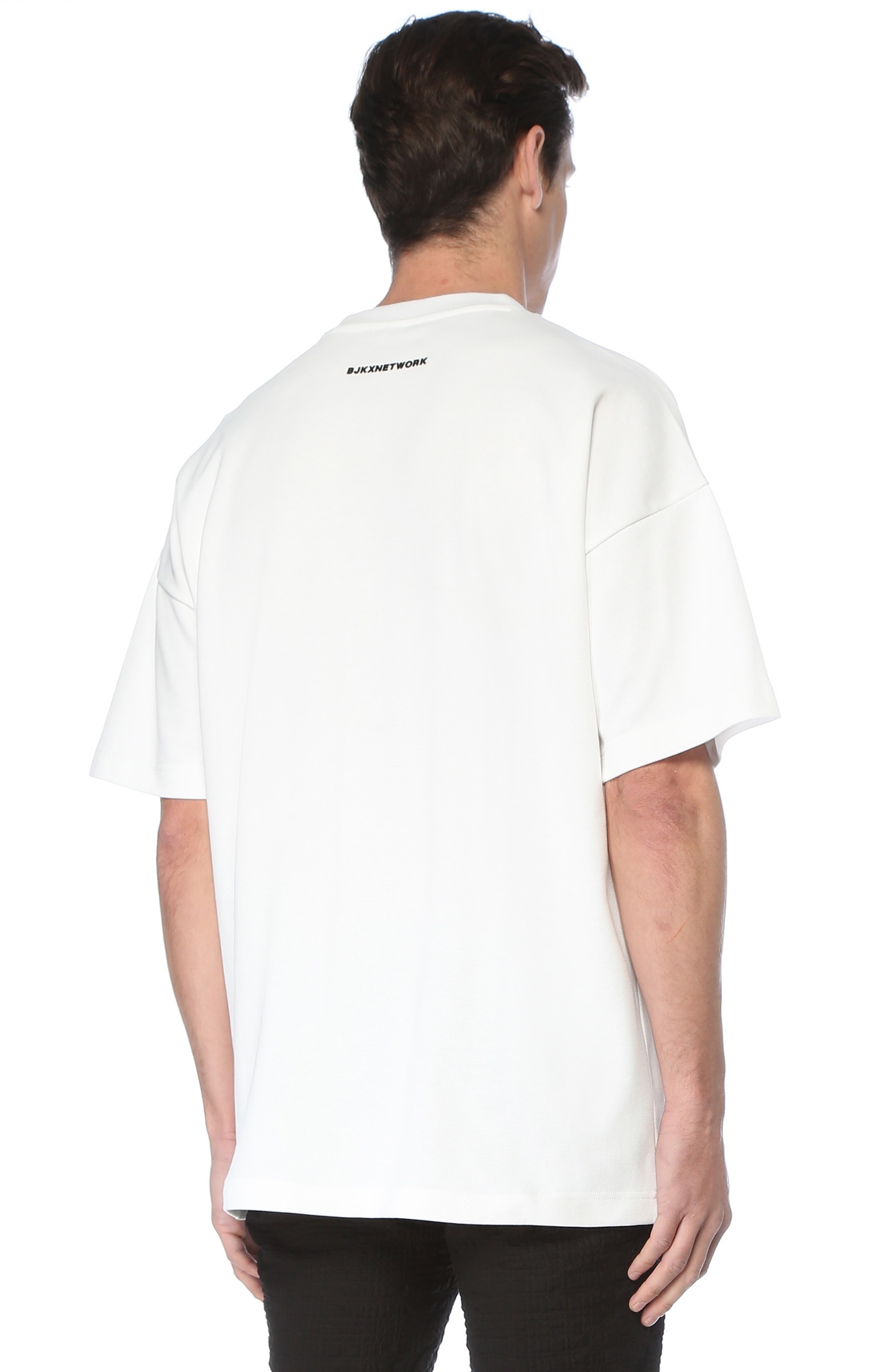 BJK x NetWork Beyaz Kontrast Cepli T-shirt