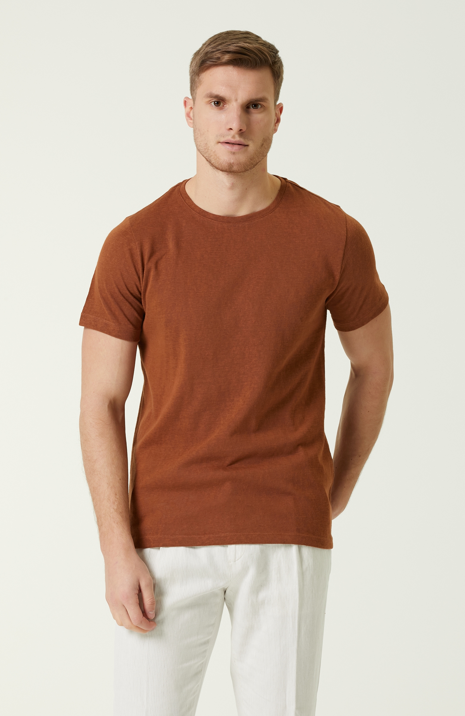 Slim Fit Kahverengi T-shirt