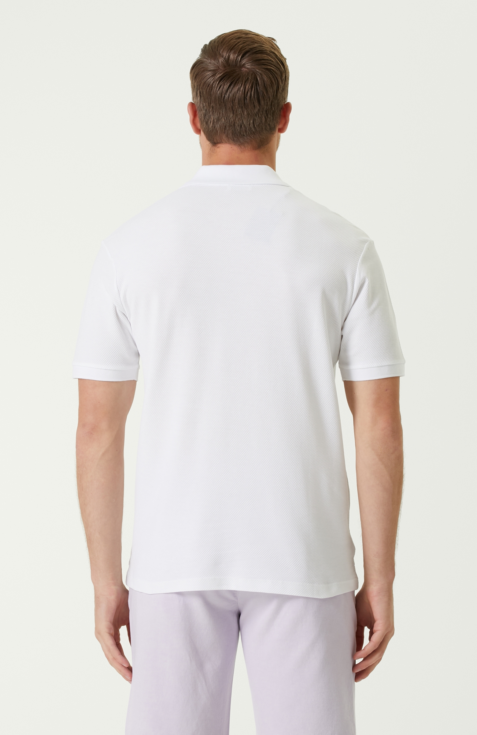 Slim Fit Beyaz Polo Yaka T-shirt