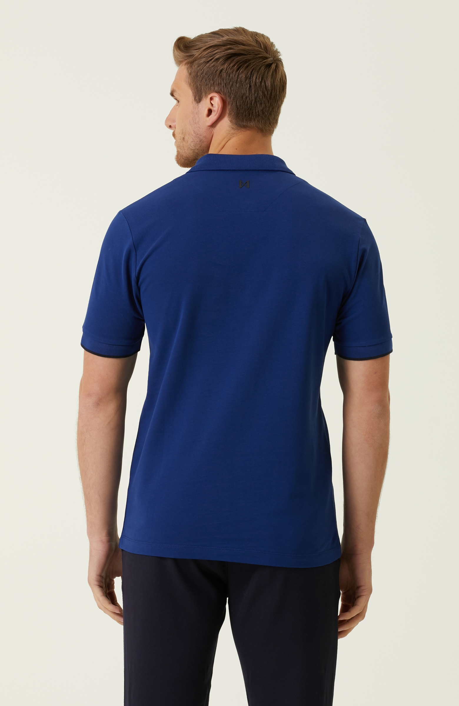 Comfort Fit Mavi Polo Yaka T-shirt