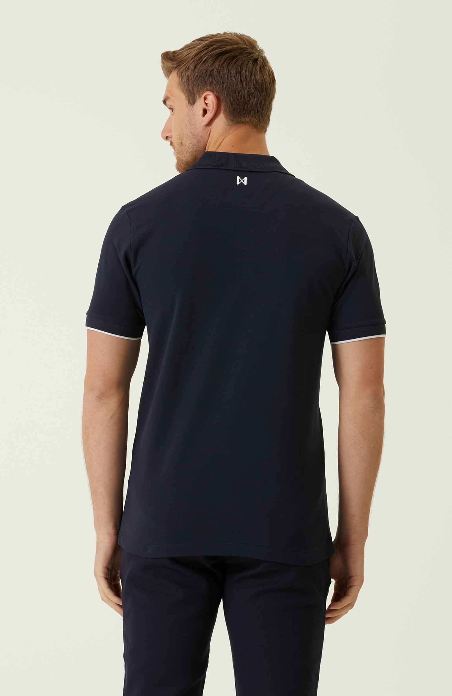 Comfort Fit Lacivert Polo Yaka T-shirt