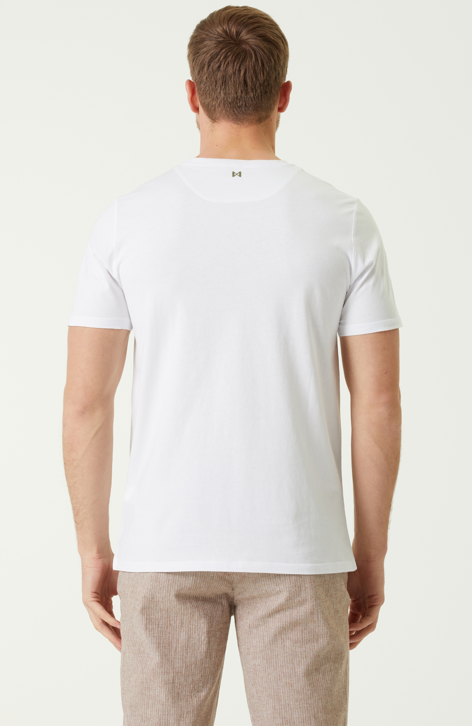 Comfort Fit Beyaz Baskılı T-shirt