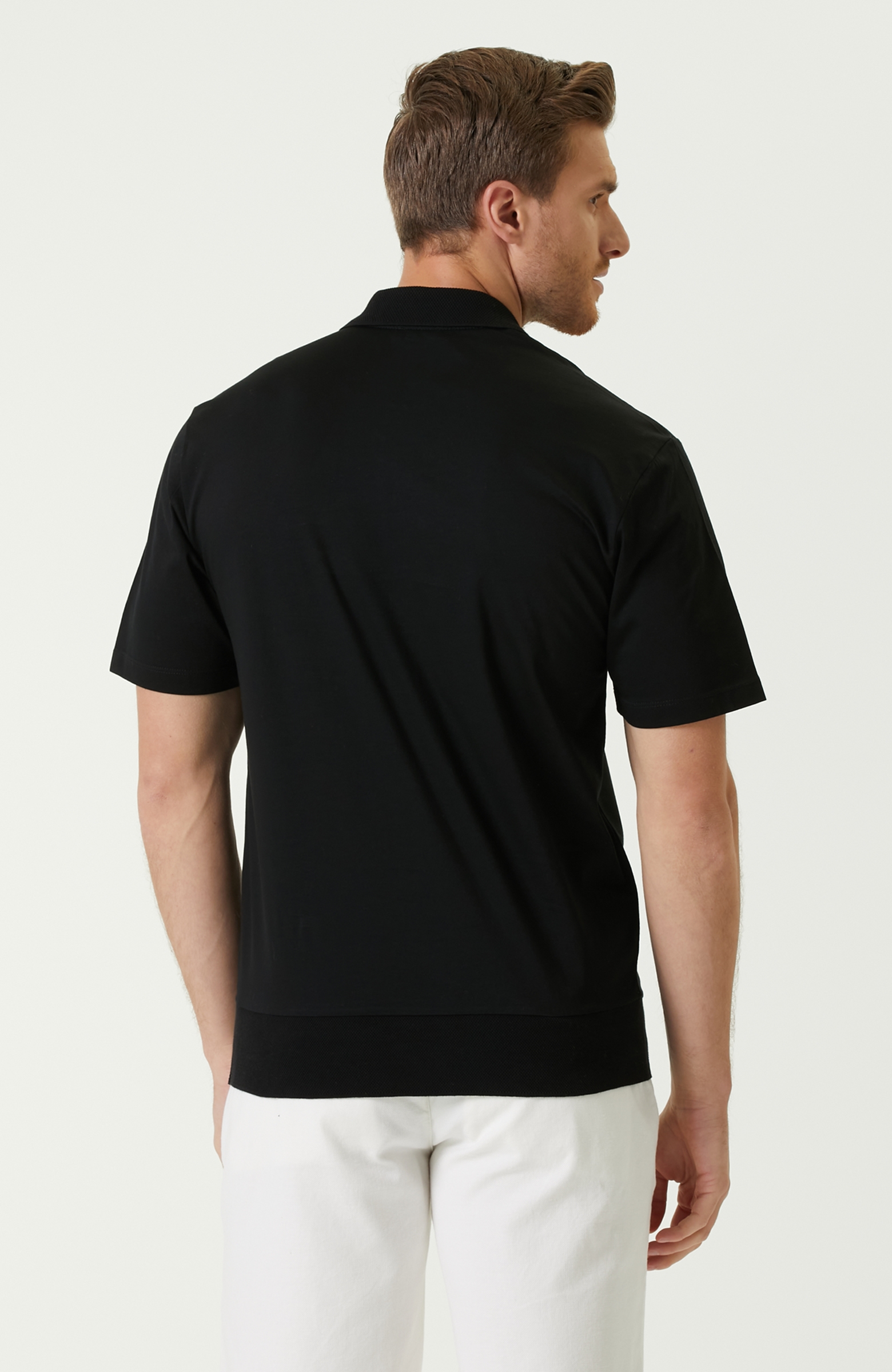 Slim Fit Siyah Polo Yaka T-shirt