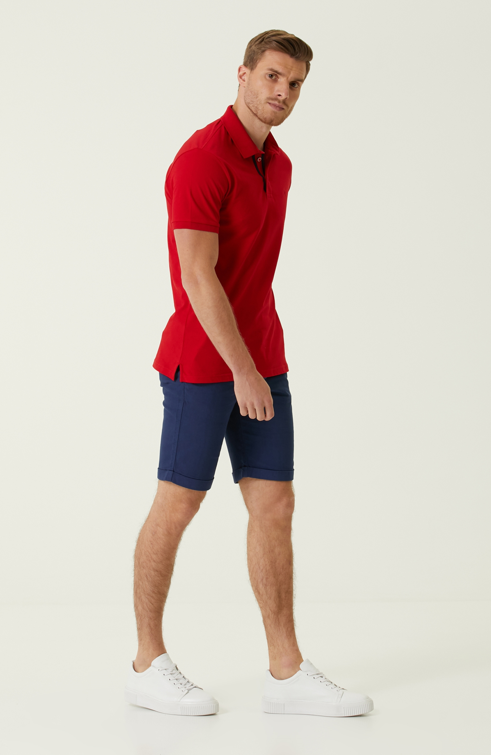 Slim Fit Kırmızı Polo Yaka T-shirt