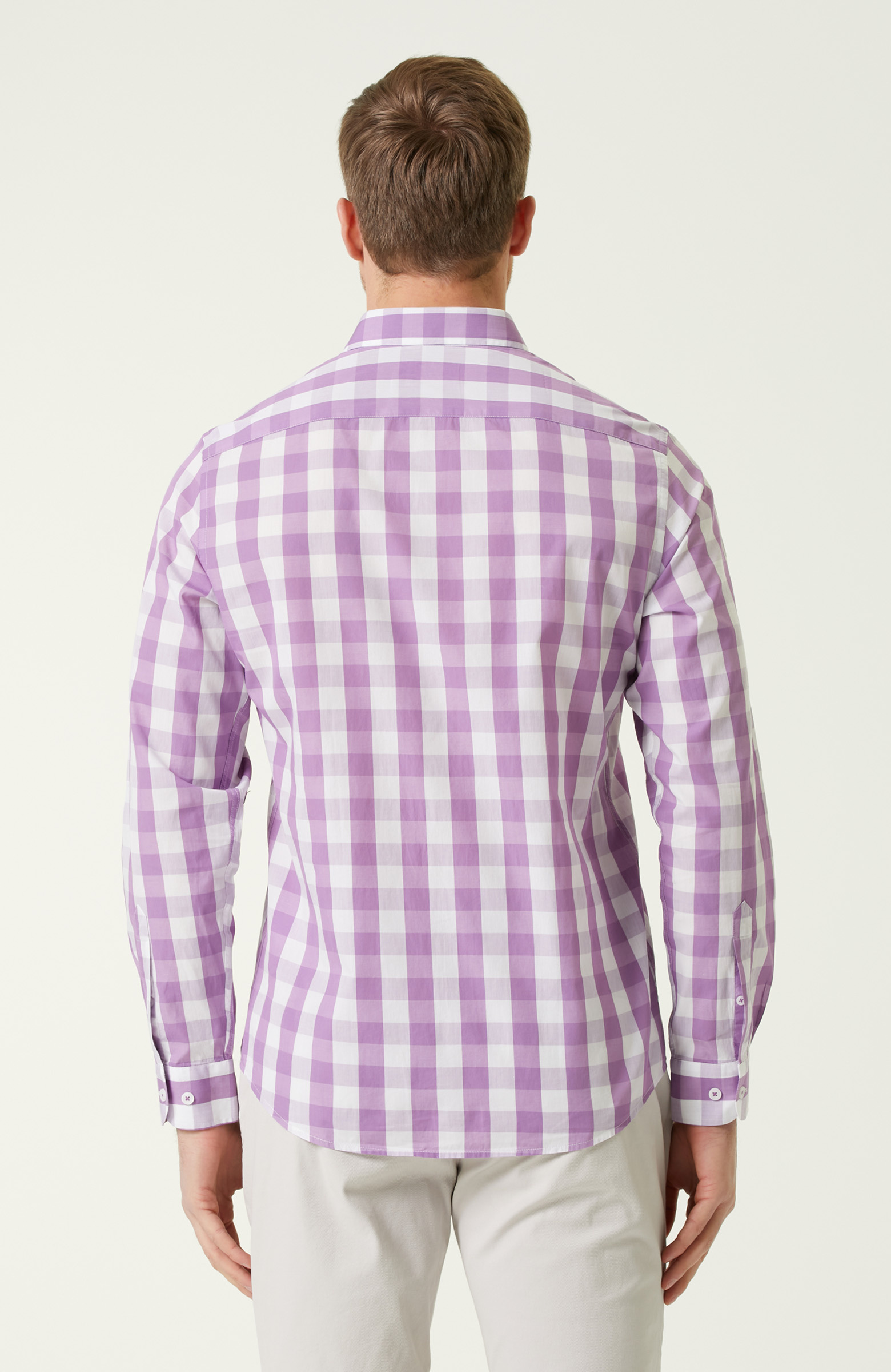 Comfort Fit Lila Kareli Gömlek