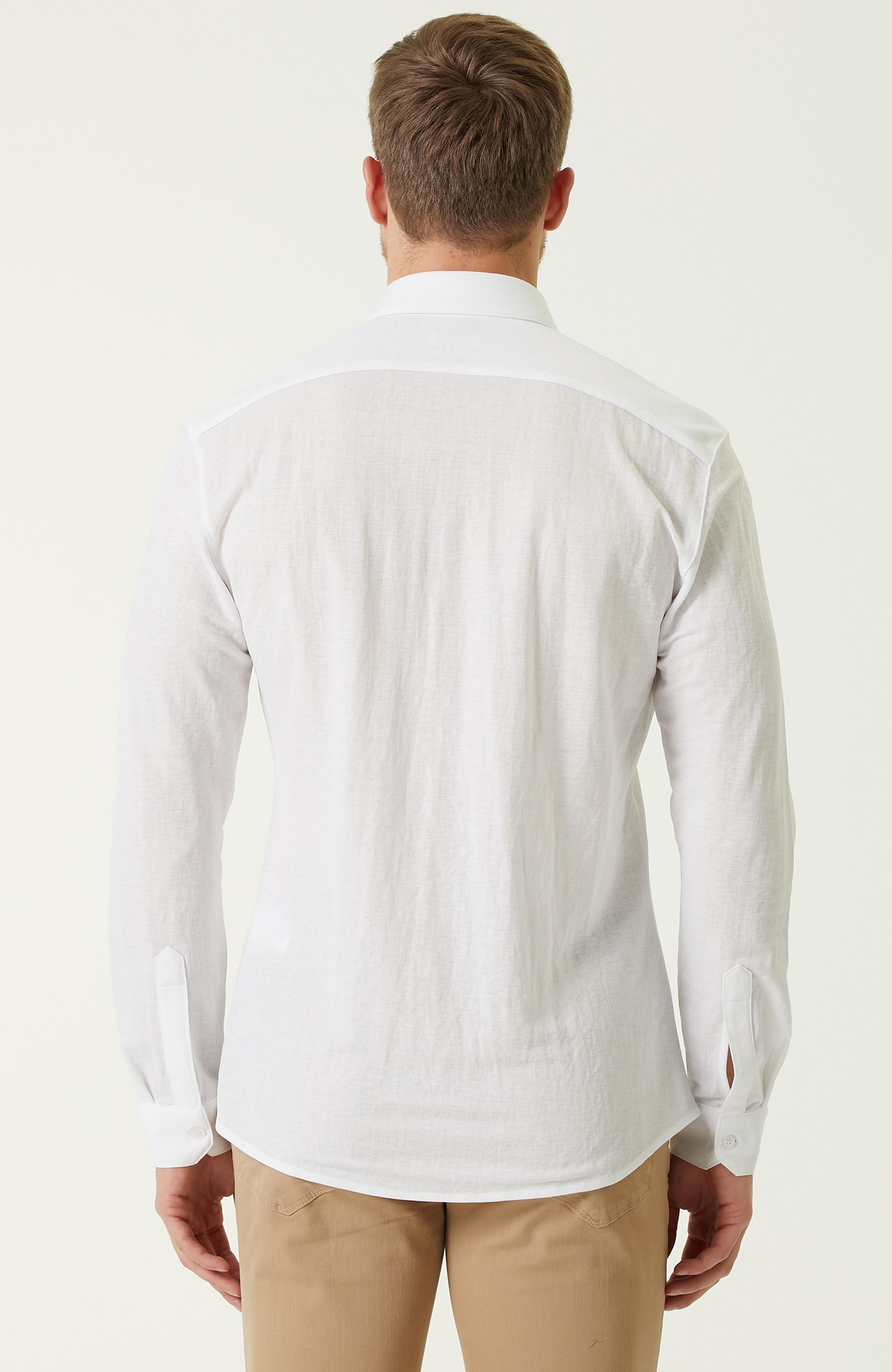 Comfort Fit Beyaz İngiliz Yaka Gömlek