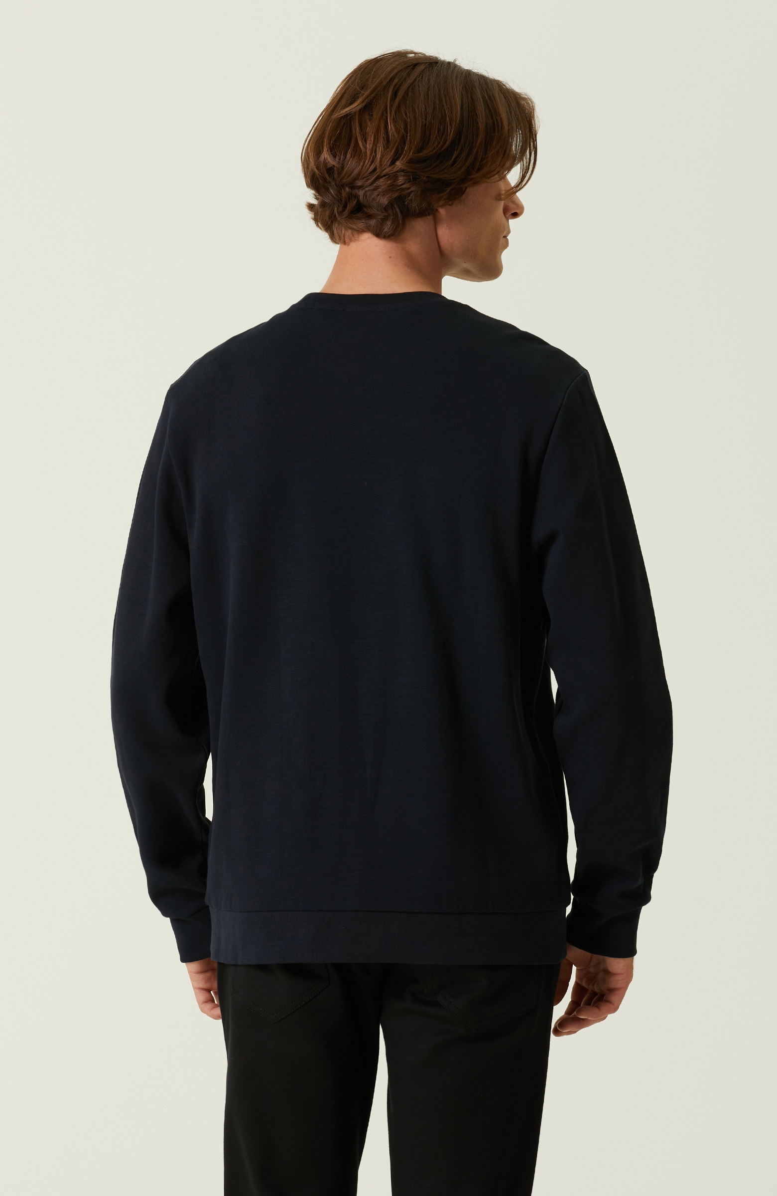 Comfort Fit Lacivert Sweatshirt