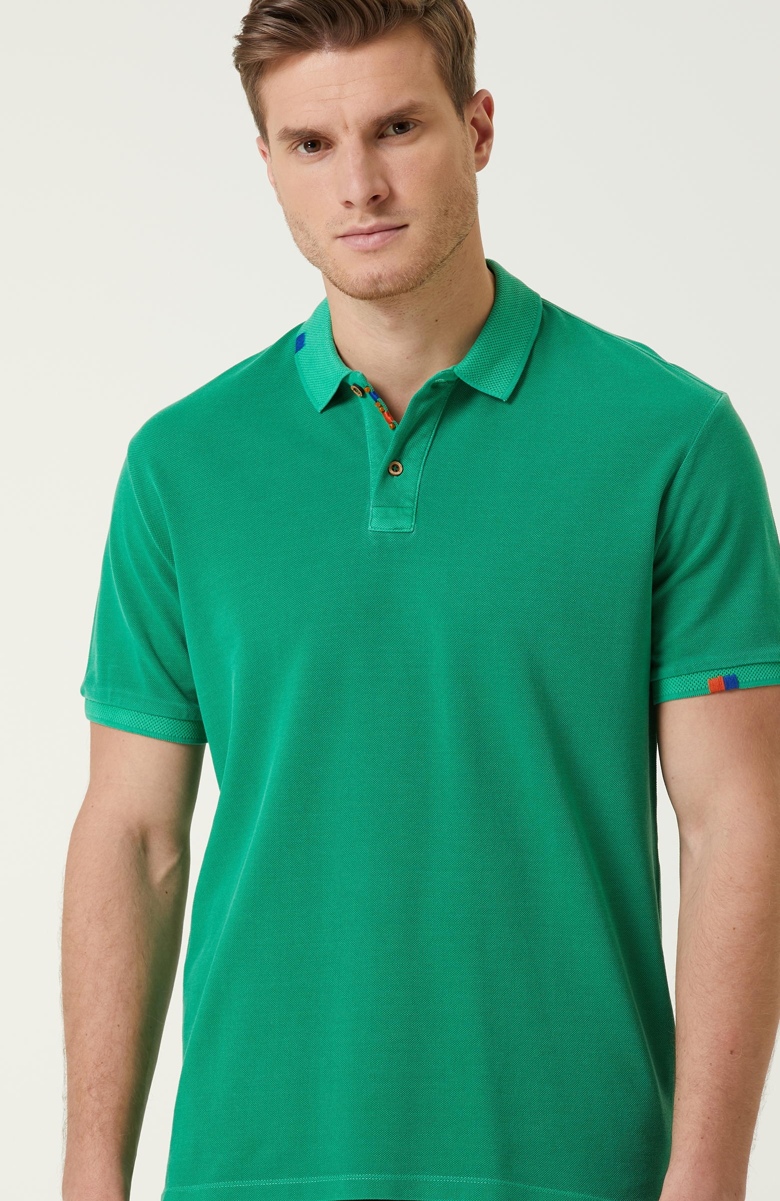 Slim Fit Yeşil Polo Yaka T-shirt