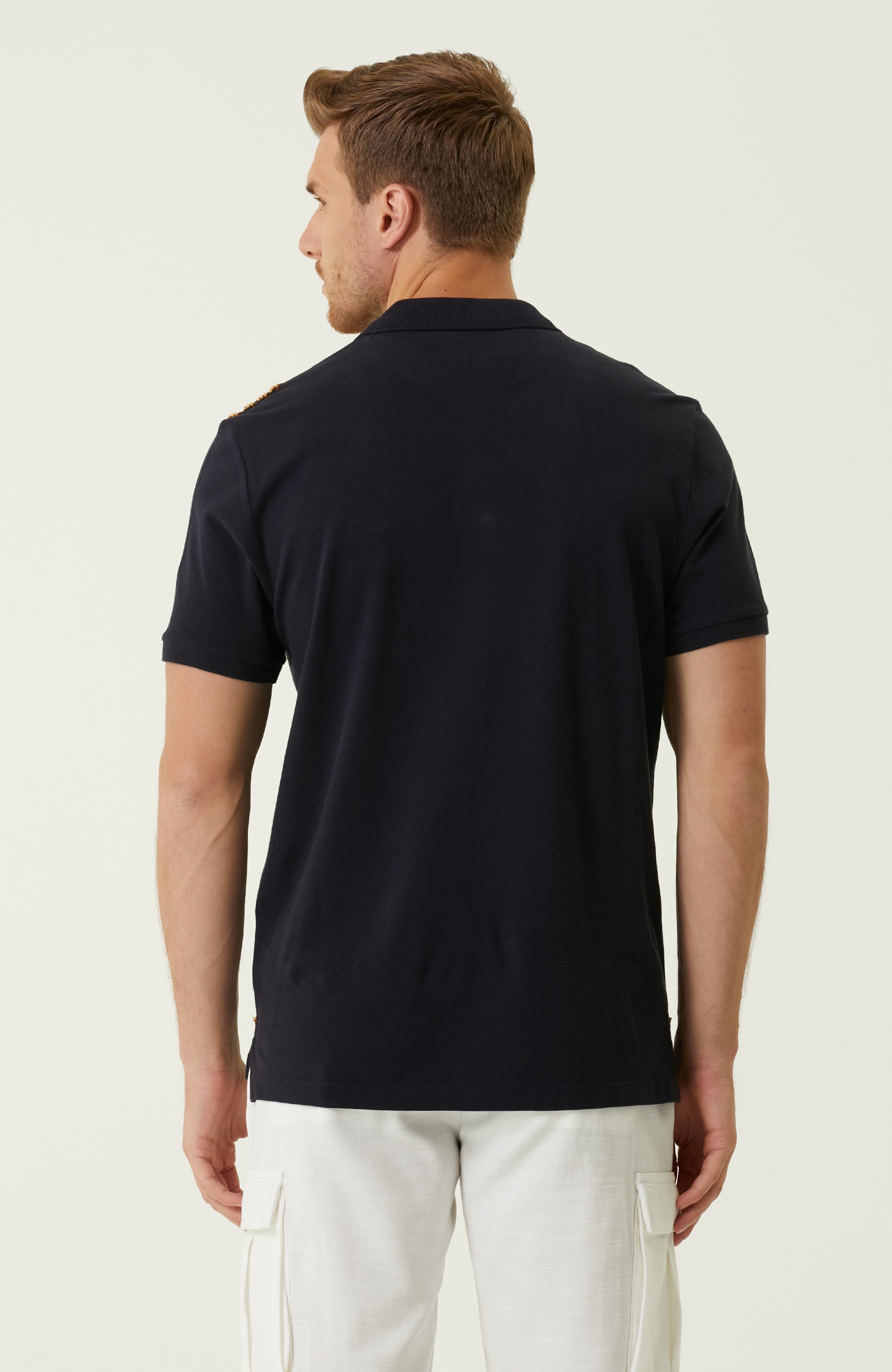Comfort Fit Lacivert Polo Yaka T-shirt