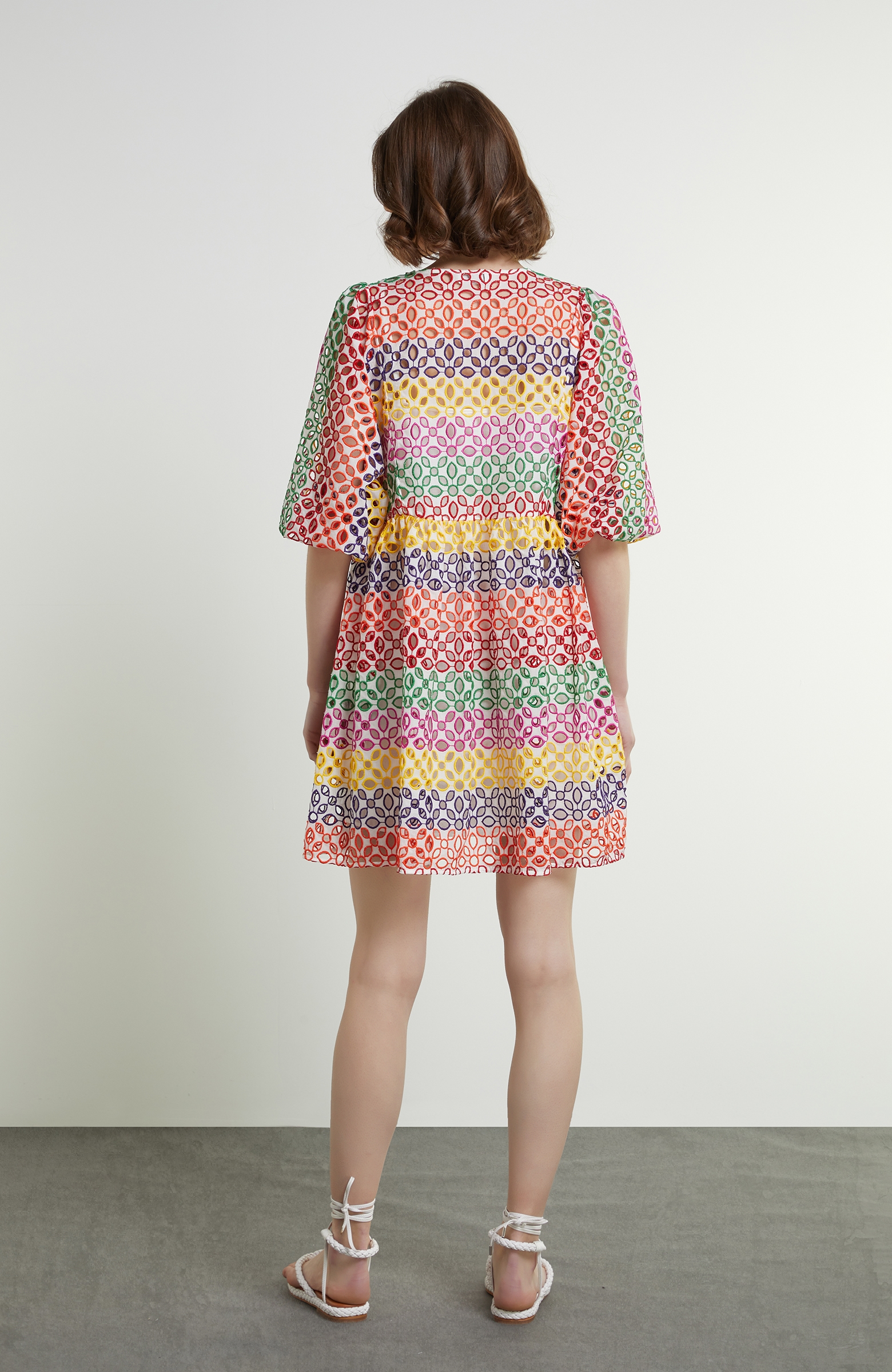 Colorblocked Mini Elbise