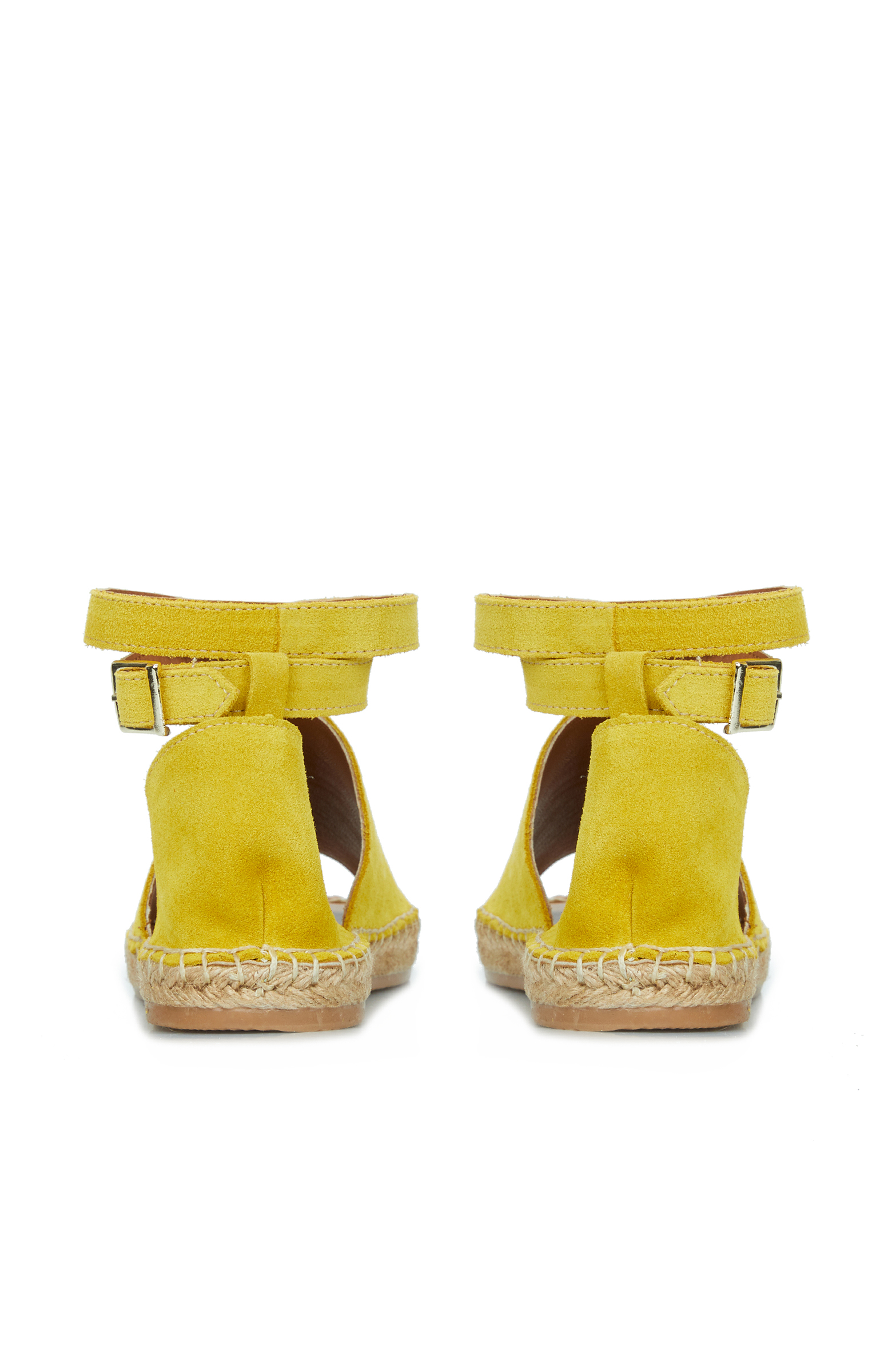 Sarı Hasır Tabanlı Kadın Sandalet -4