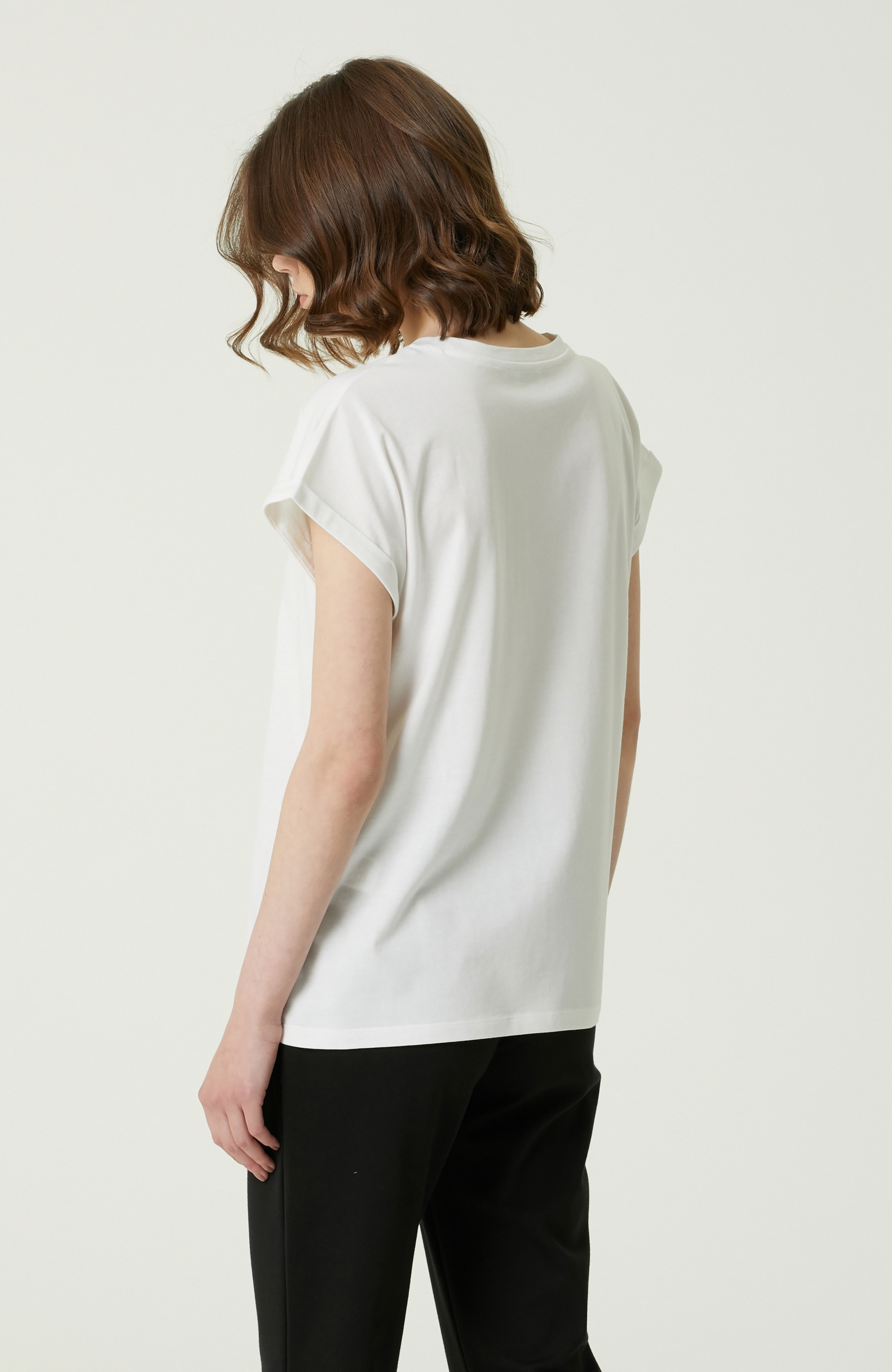 Beyaz Baskılı T-shirt