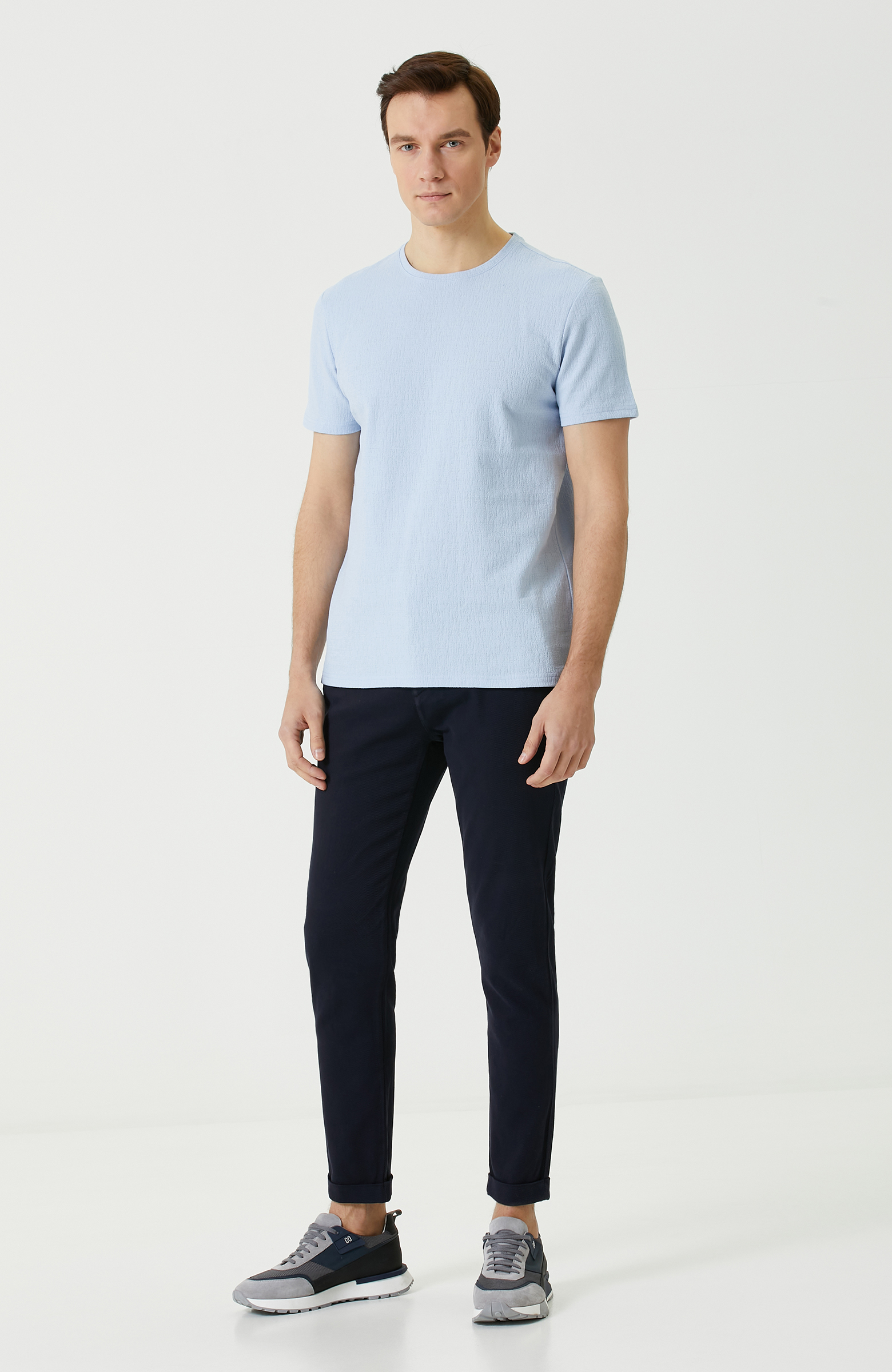 Slim Fit Mavi T-shirt - 2