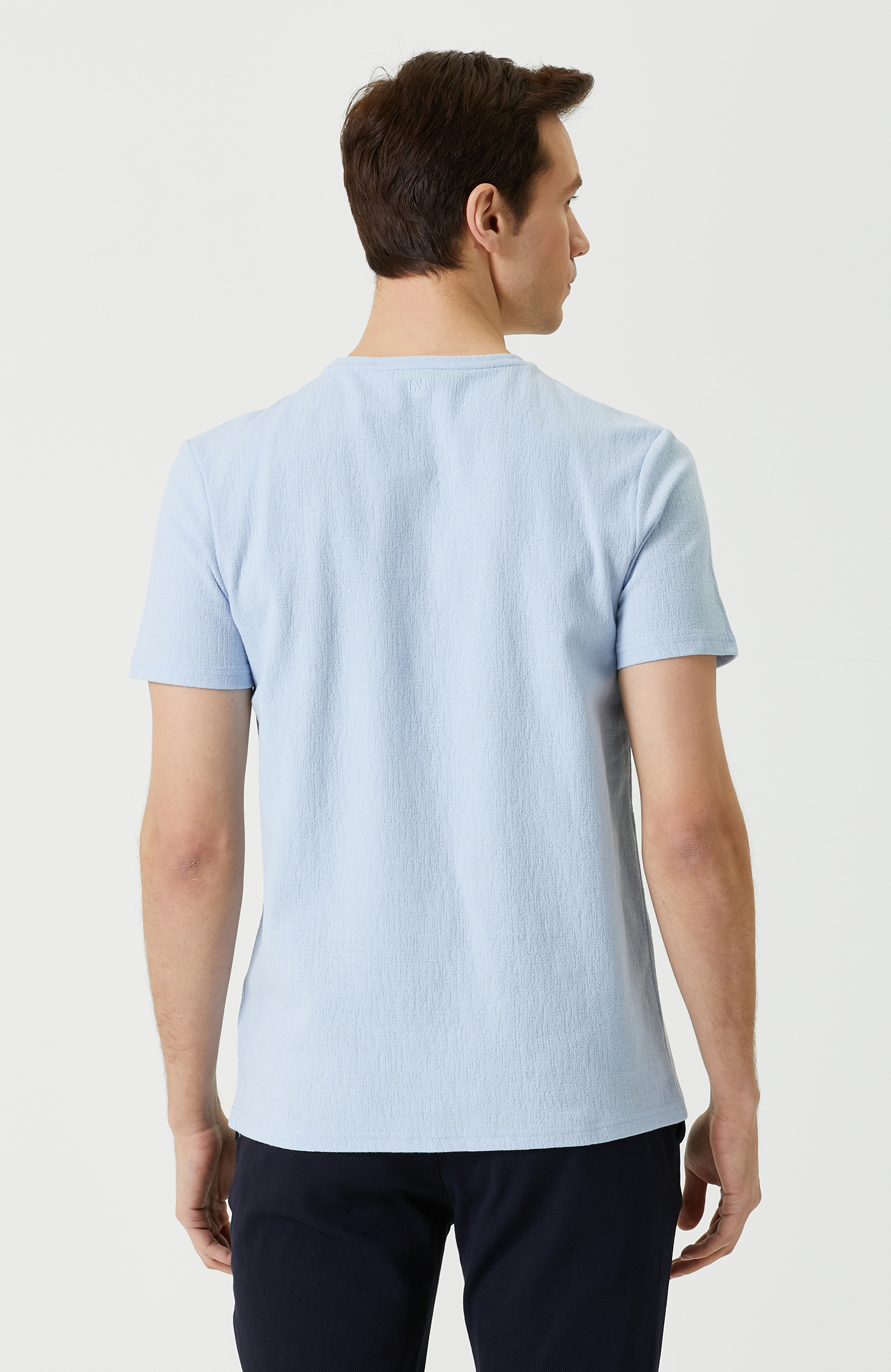 Slim Fit Mavi T-shirt - 4