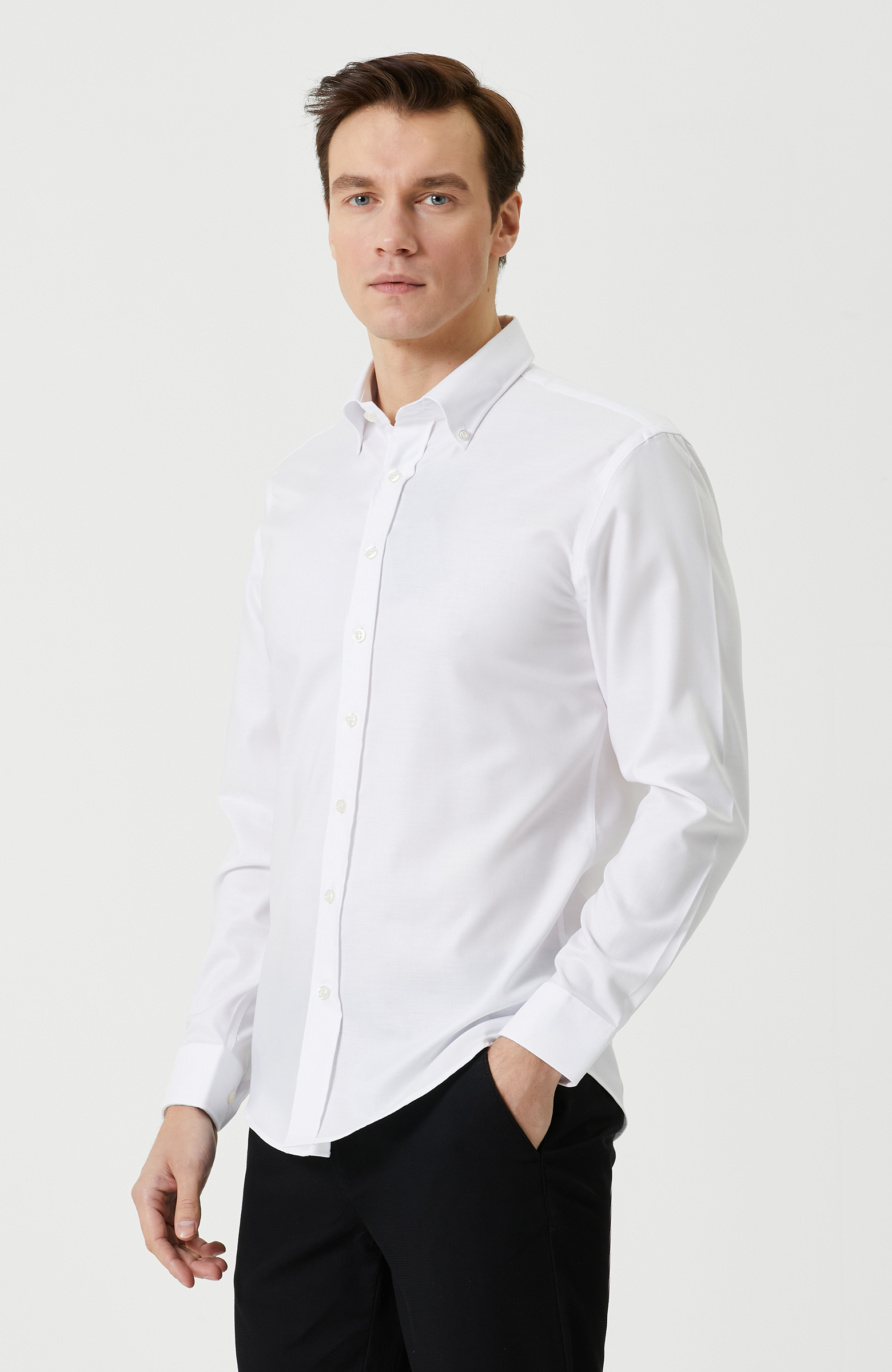 Beyaz Non-Iron Gömlek