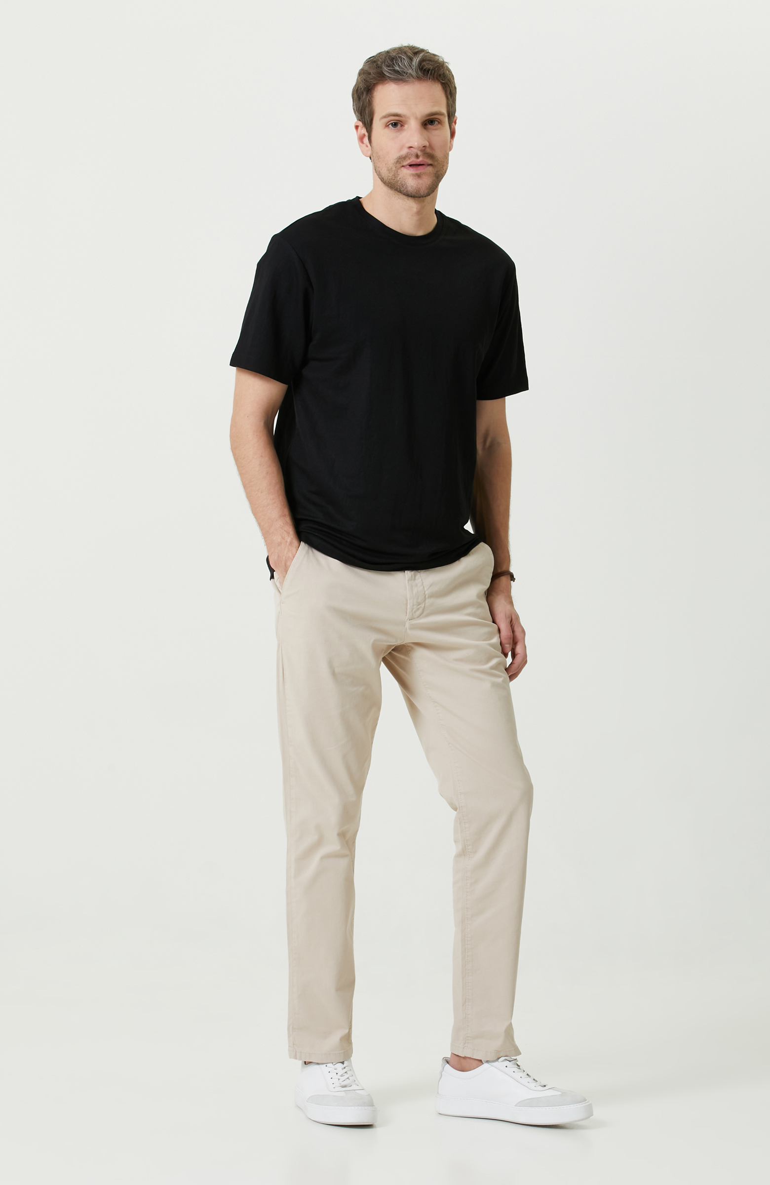 Siyah Kısa Kollu Bisiklet Yaka T-Shirt