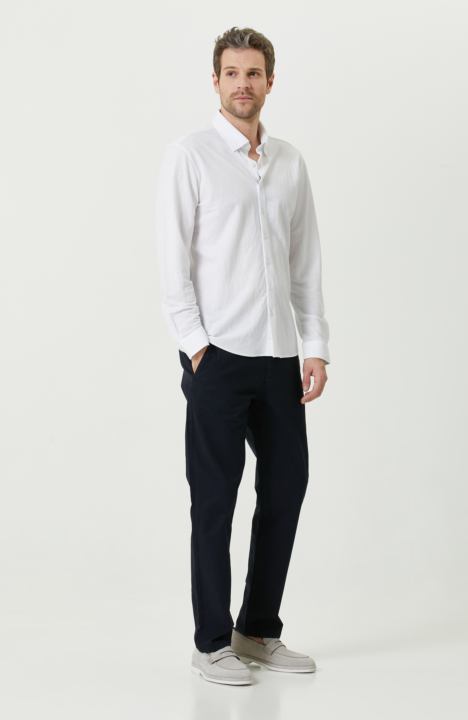 Beyaz Uzun Kollu Gömlek