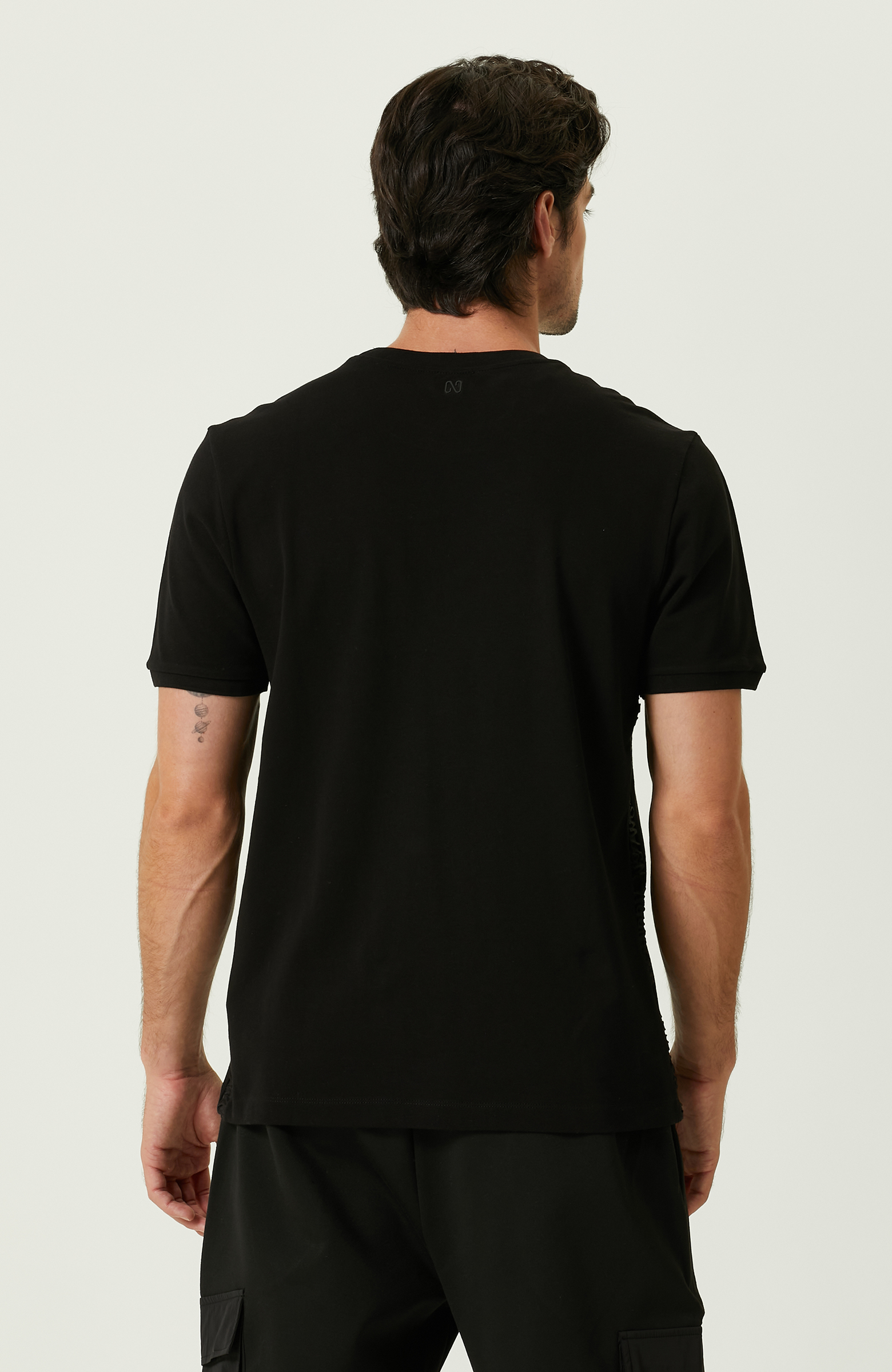 Slim Fit Siyah Pike T-shirt - 4