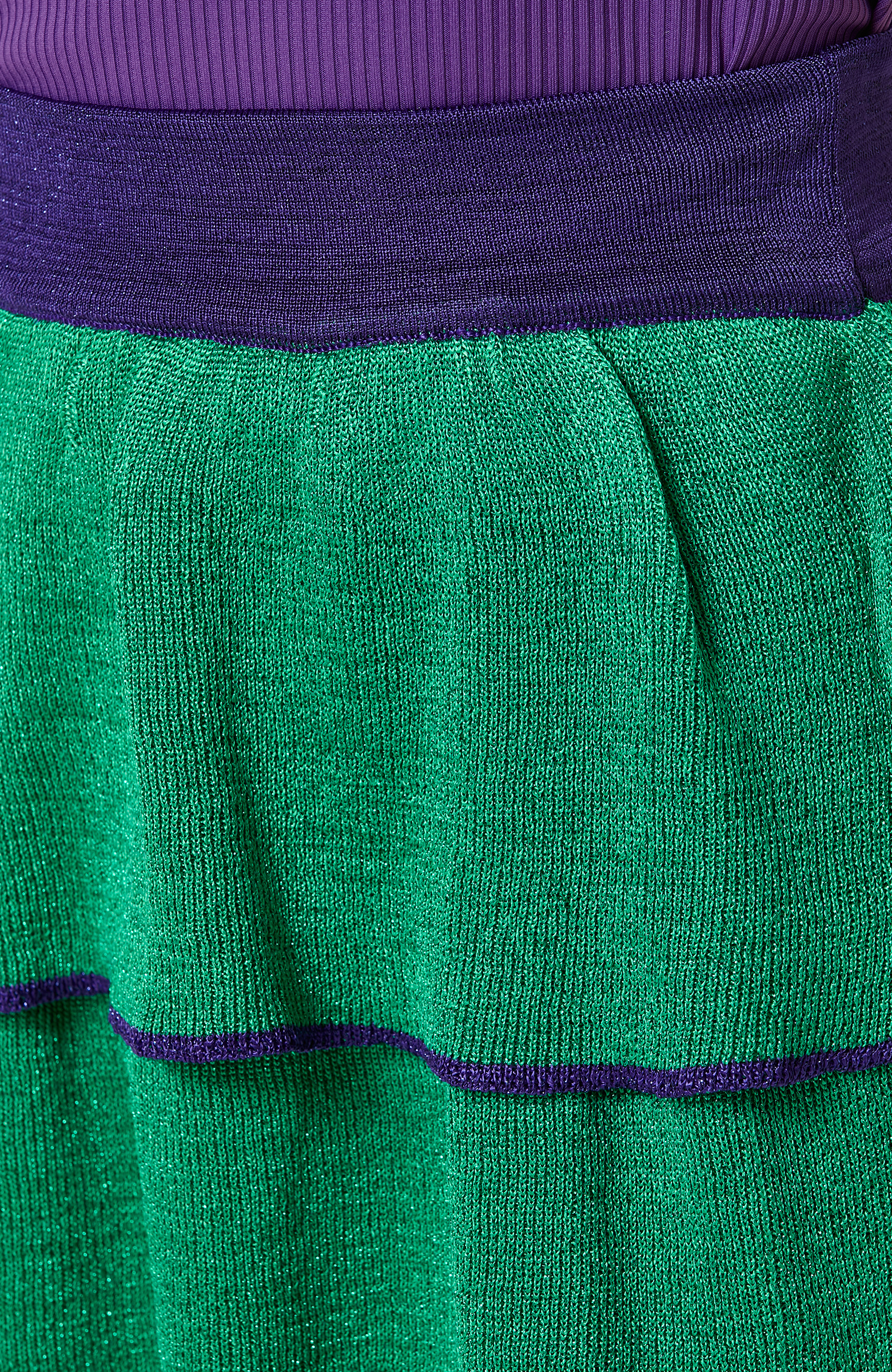 Yeşil Volanlı Mini Etek