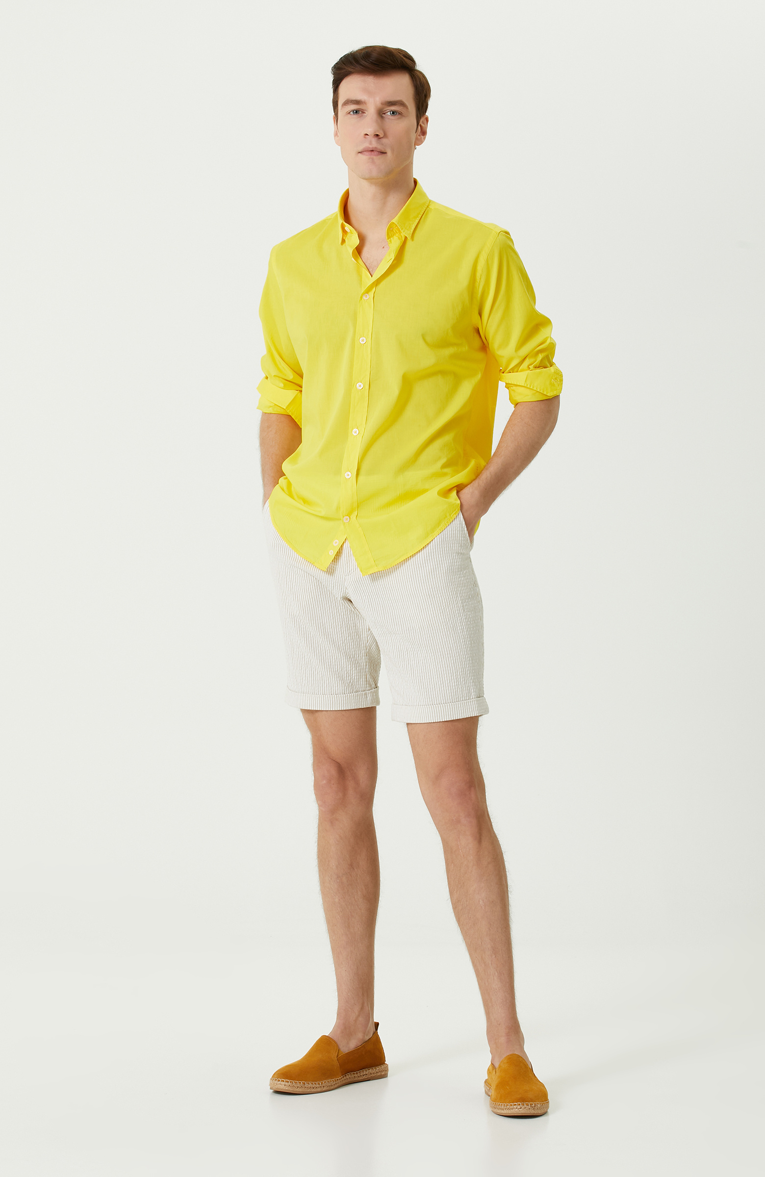 Comfort Fit Sarı Gömlek