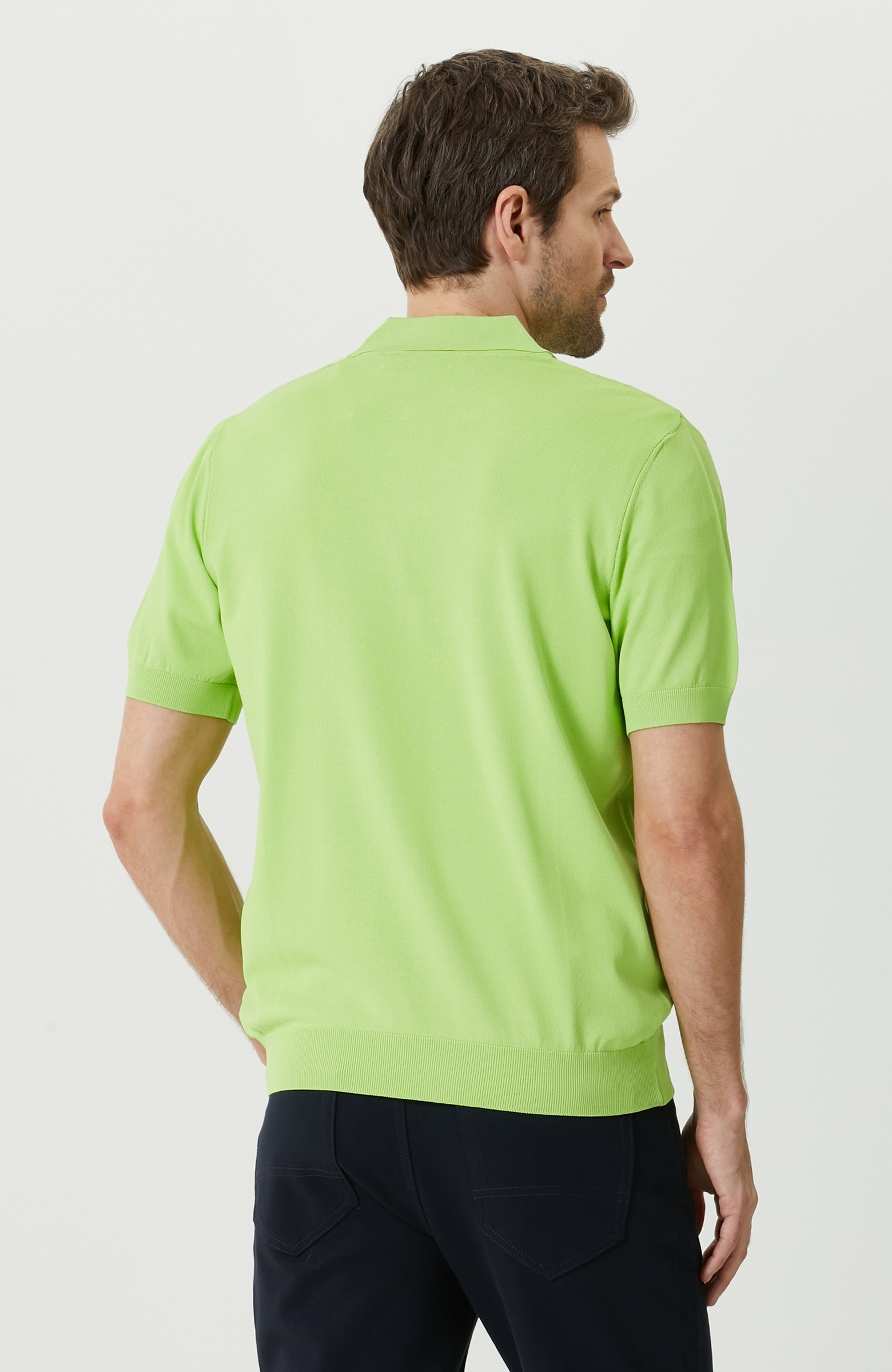 N-Tech Yeşil Polo Yaka Fermuarlı Kazak