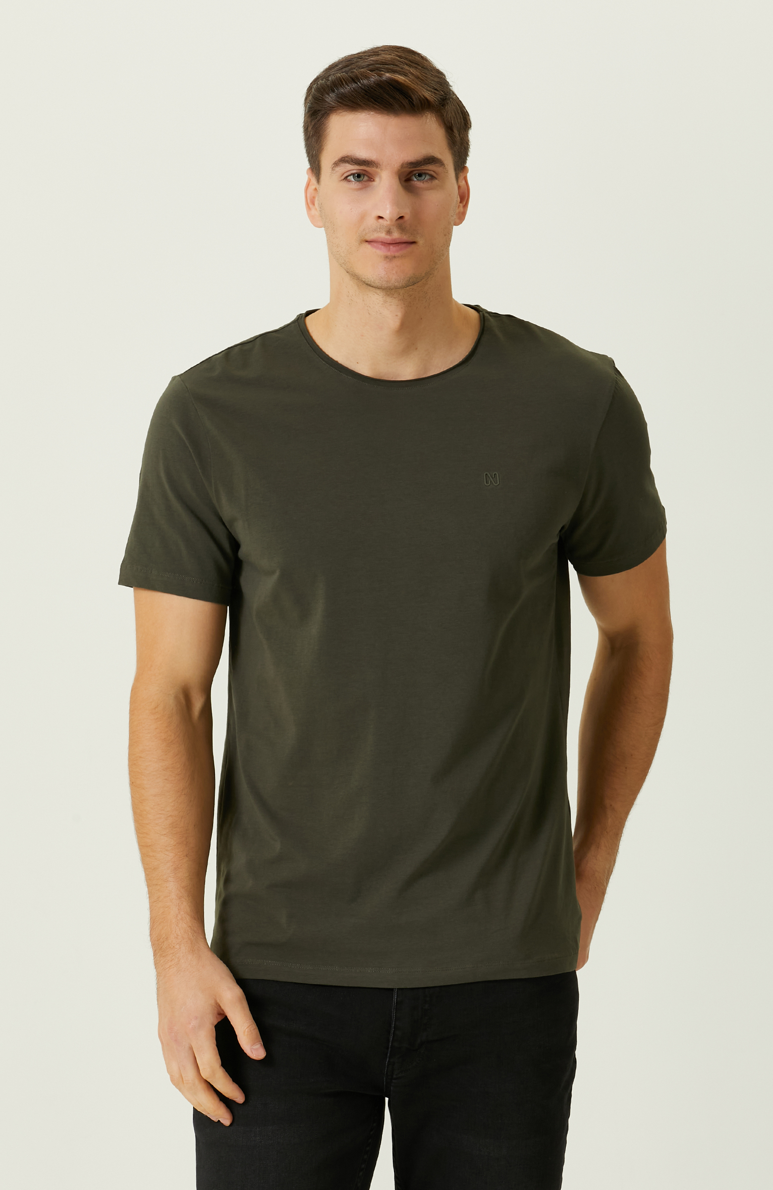 Haki Kısa Kollu T-shirt