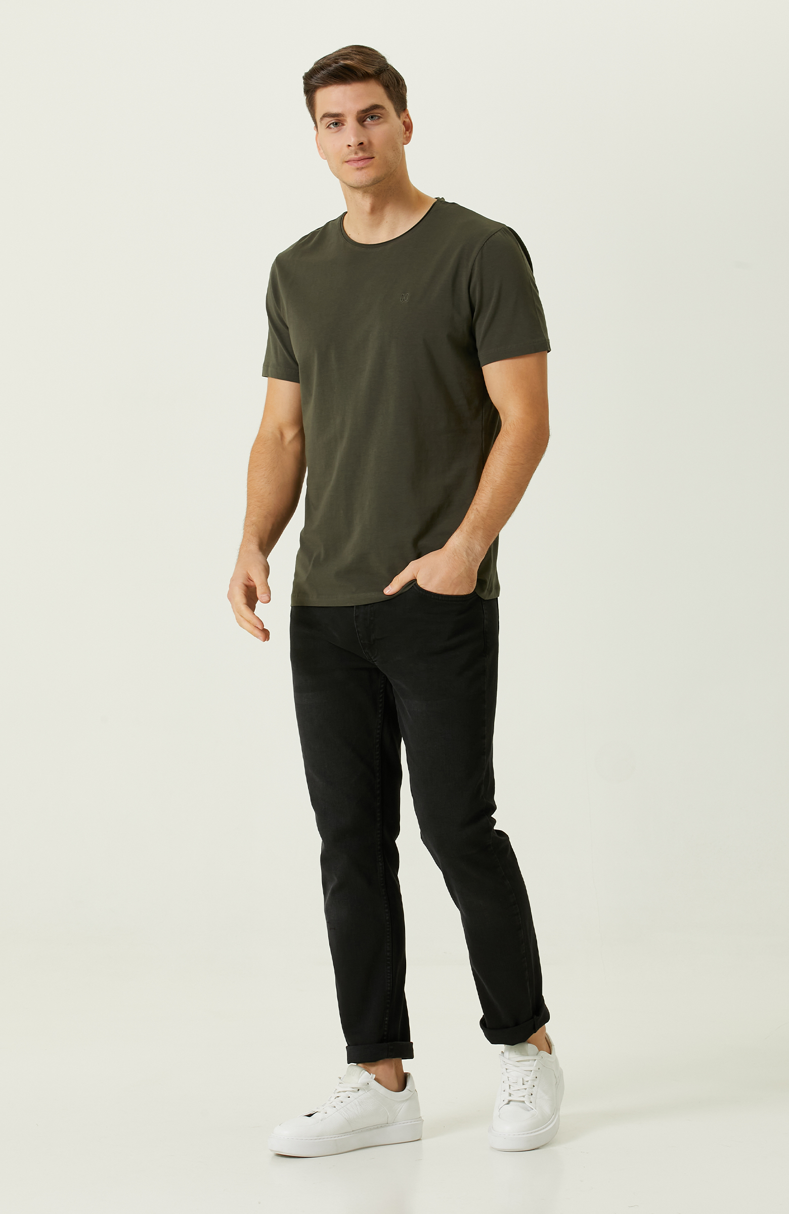 Haki Kısa Kollu T-shirt