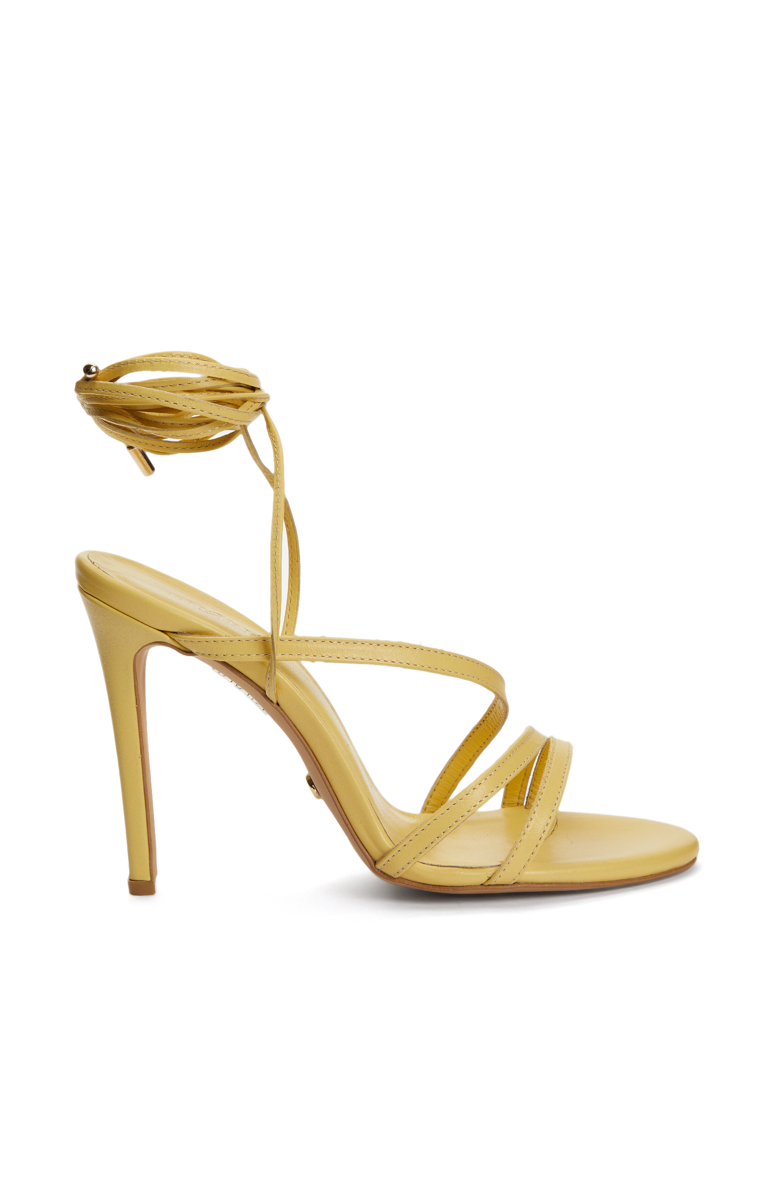 Sarı Kadın Deri Sandalet -1